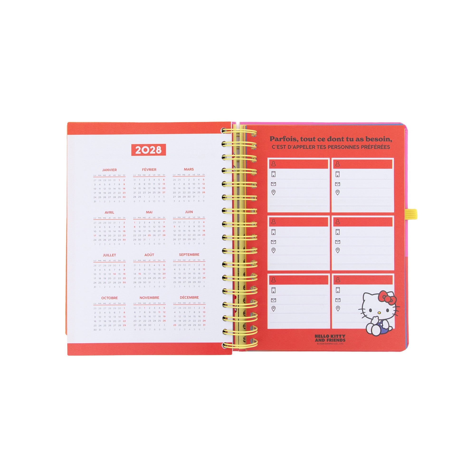 Agenda 2026-27 Hello Kitty & Friends x Mr. Wonderful Journalier - On est la meilleure équipe
