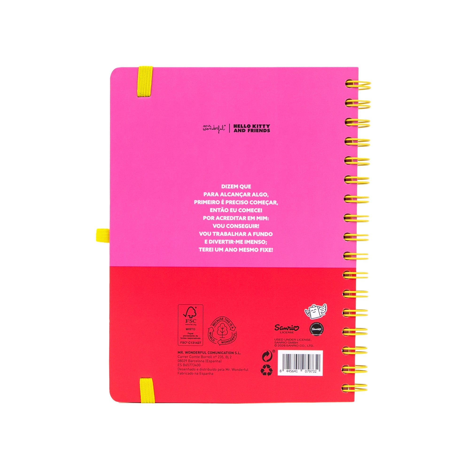 Agenda 2026-27 Hello Kitty & Friends x Mr. Wonderful Semanal - Somos a melhor equipa
