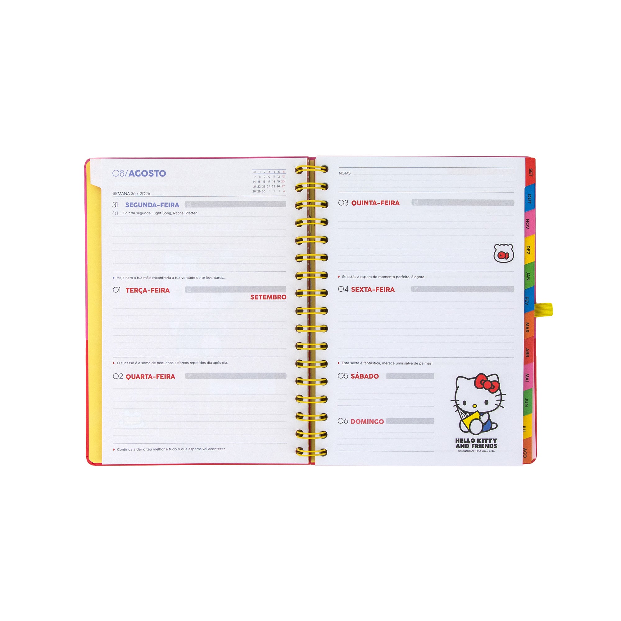 Agenda 2026-27 Hello Kitty & Friends x Mr. Wonderful Semanal - Somos a melhor equipa