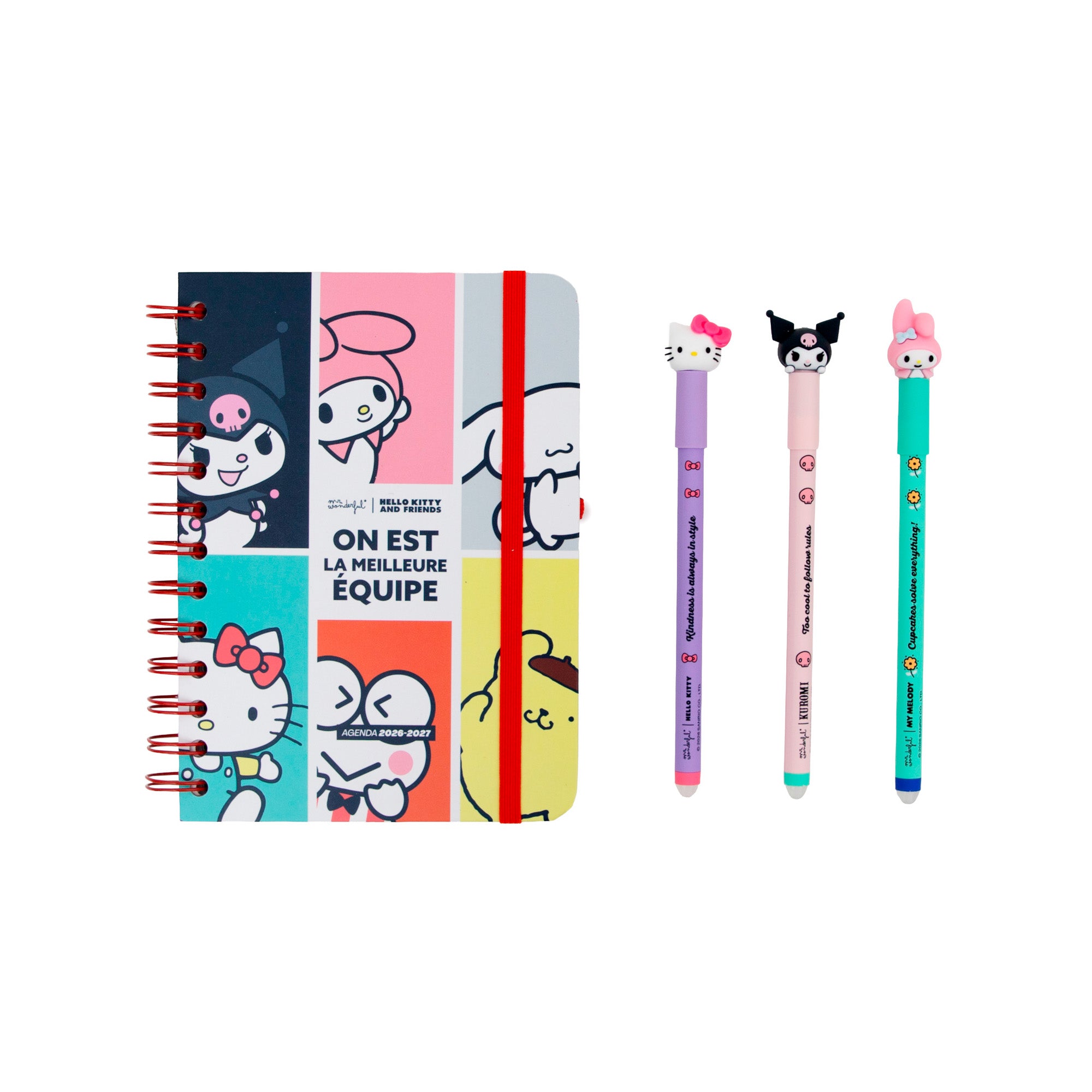 Agenda 2026-27 petit Hello Kitty&Friends Hebdomadaire + 3 Bo-Bo - On est la meilleure équipe