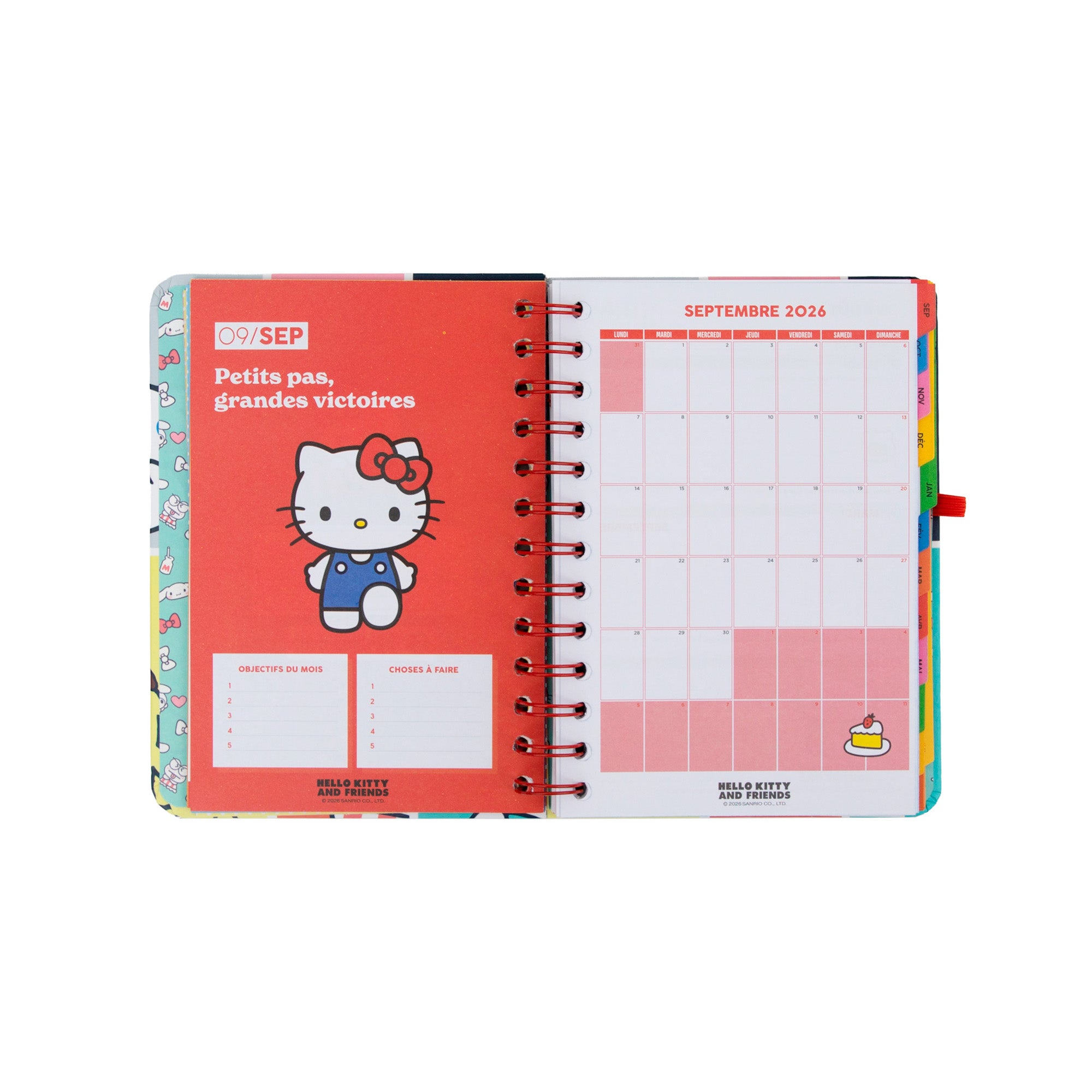 Agenda 2026-27 petit Hello Kitty&Friends Hebdomadaire + 3 Bo-Bo - On est la meilleure équipe