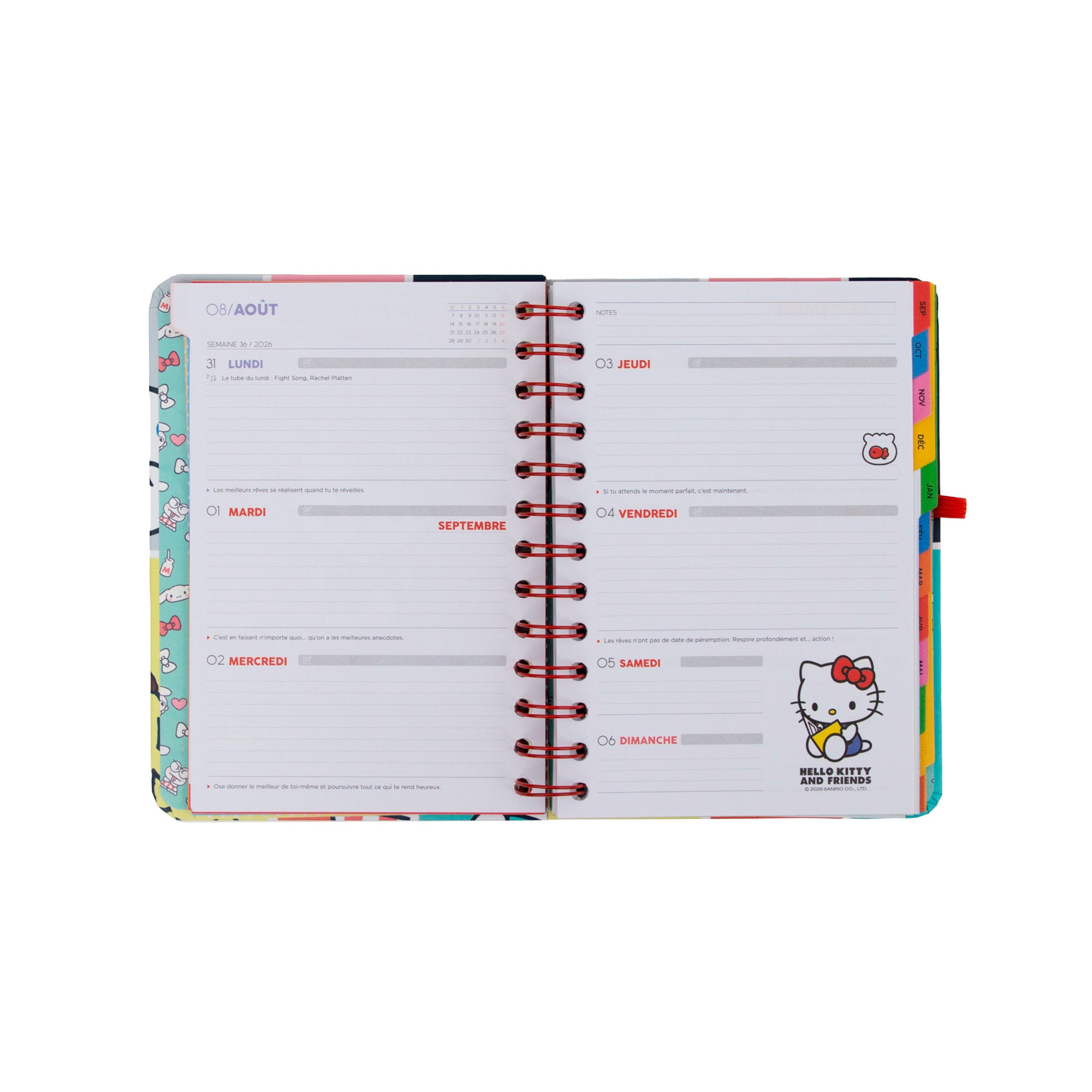 Agenda 2026-27 petit Hello Kitty&Friends Hebdomadaire + 3 Bo-Bo - On est la meilleure équipe