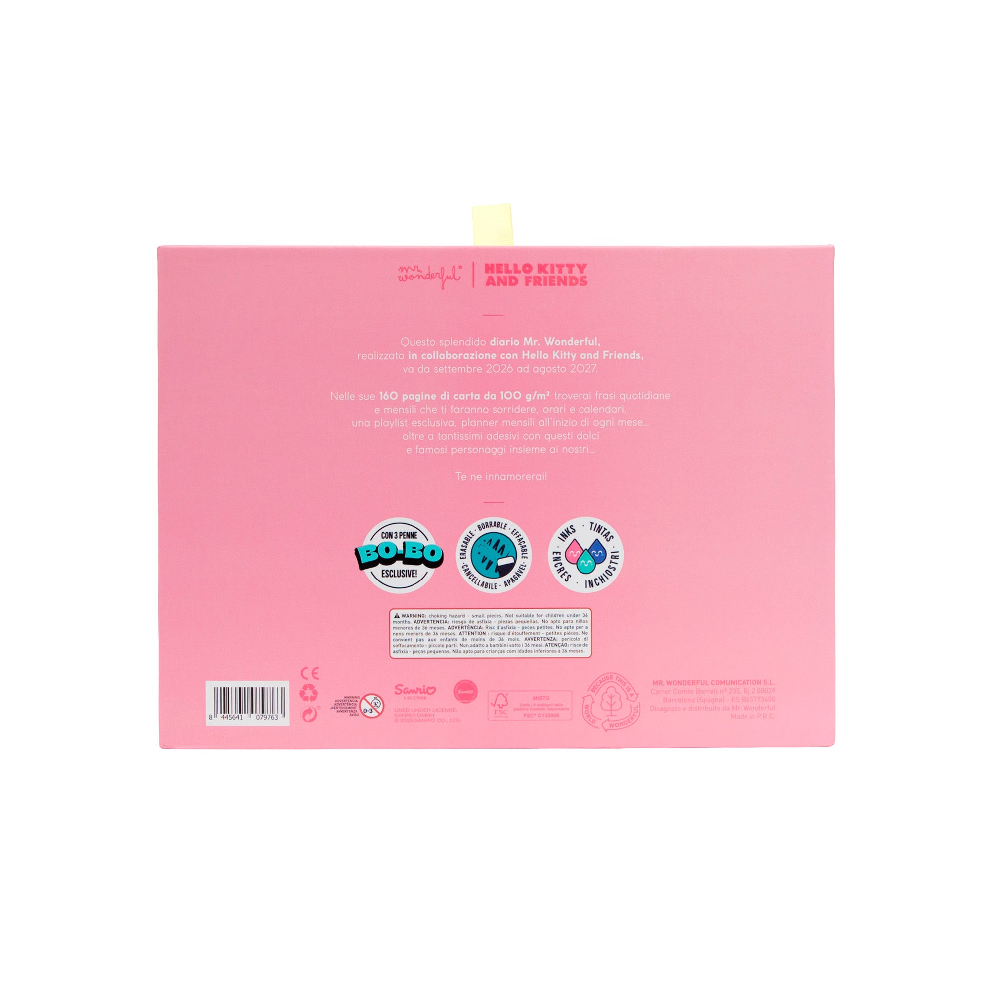 Diario 2026-27 piccolo Hello Kitty&Friends Settimanale + 3 Bo-Bo - Siamo la squadra migliore