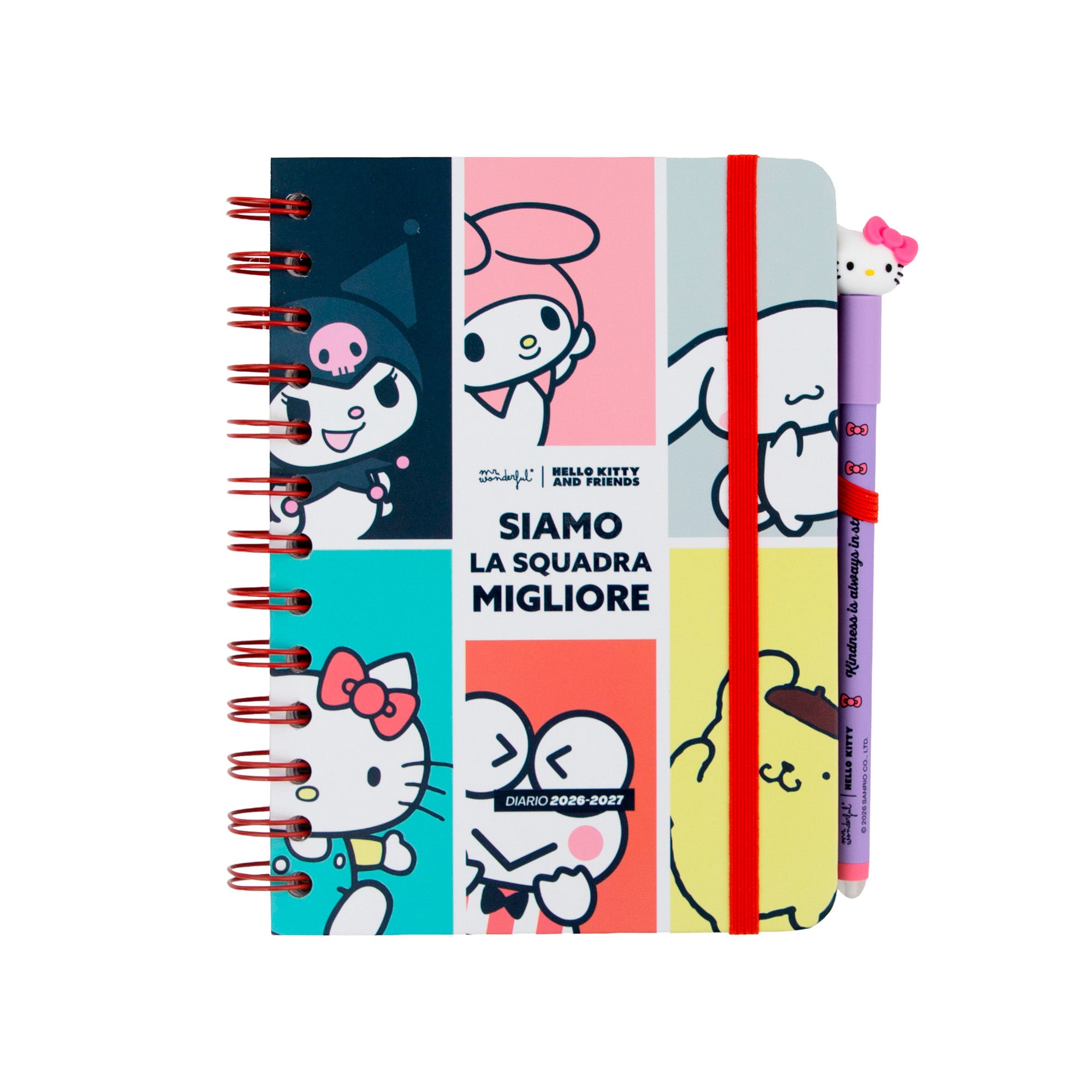 Diario 2026-27 piccolo Hello Kitty&Friends Settimanale + 3 Bo-Bo - Siamo la squadra migliore