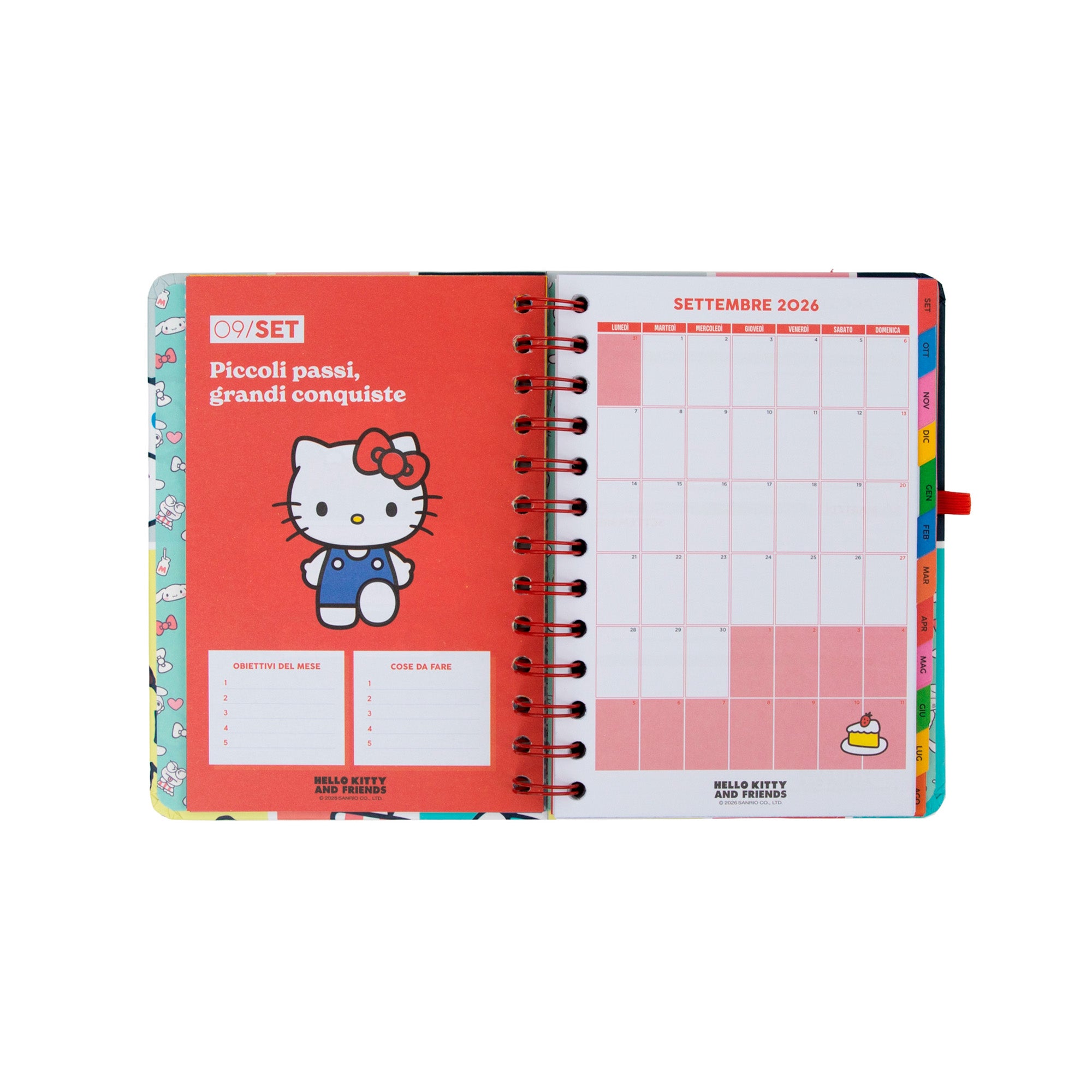 Diario 2026-27 piccolo Hello Kitty&Friends Settimanale + 3 Bo-Bo - Siamo la squadra migliore