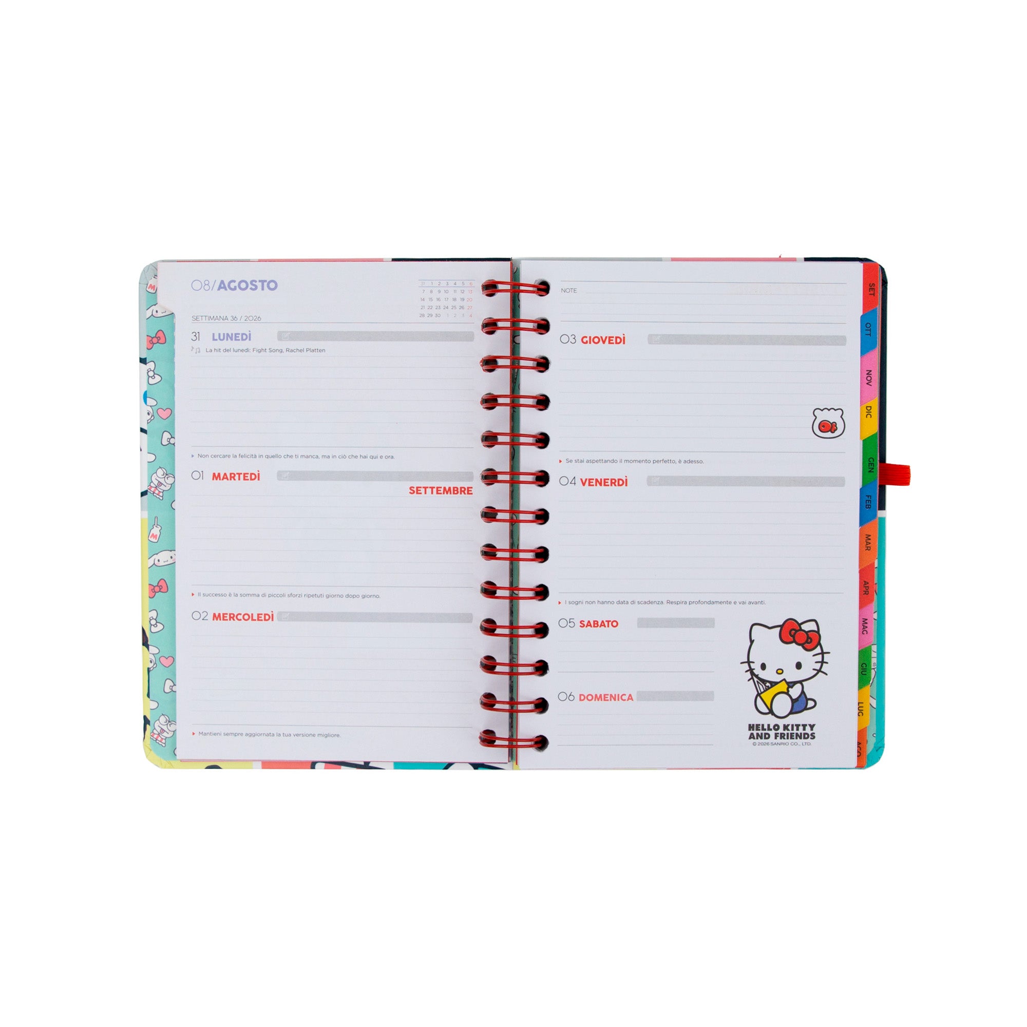 Diario 2026-27 piccolo Hello Kitty&Friends Settimanale + 3 Bo-Bo - Siamo la squadra migliore
