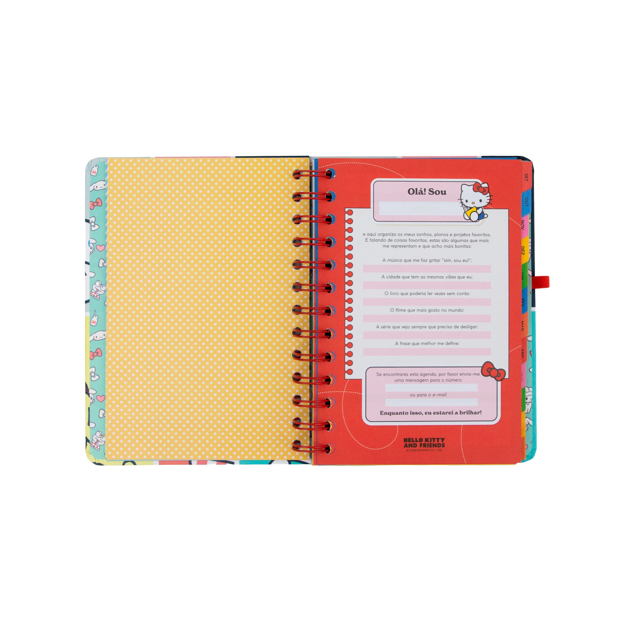 Agenda 2026-27 pequena Hello Kitty&Friends Semanal + 3 Bo-Bo - Somos a melhor equipa
