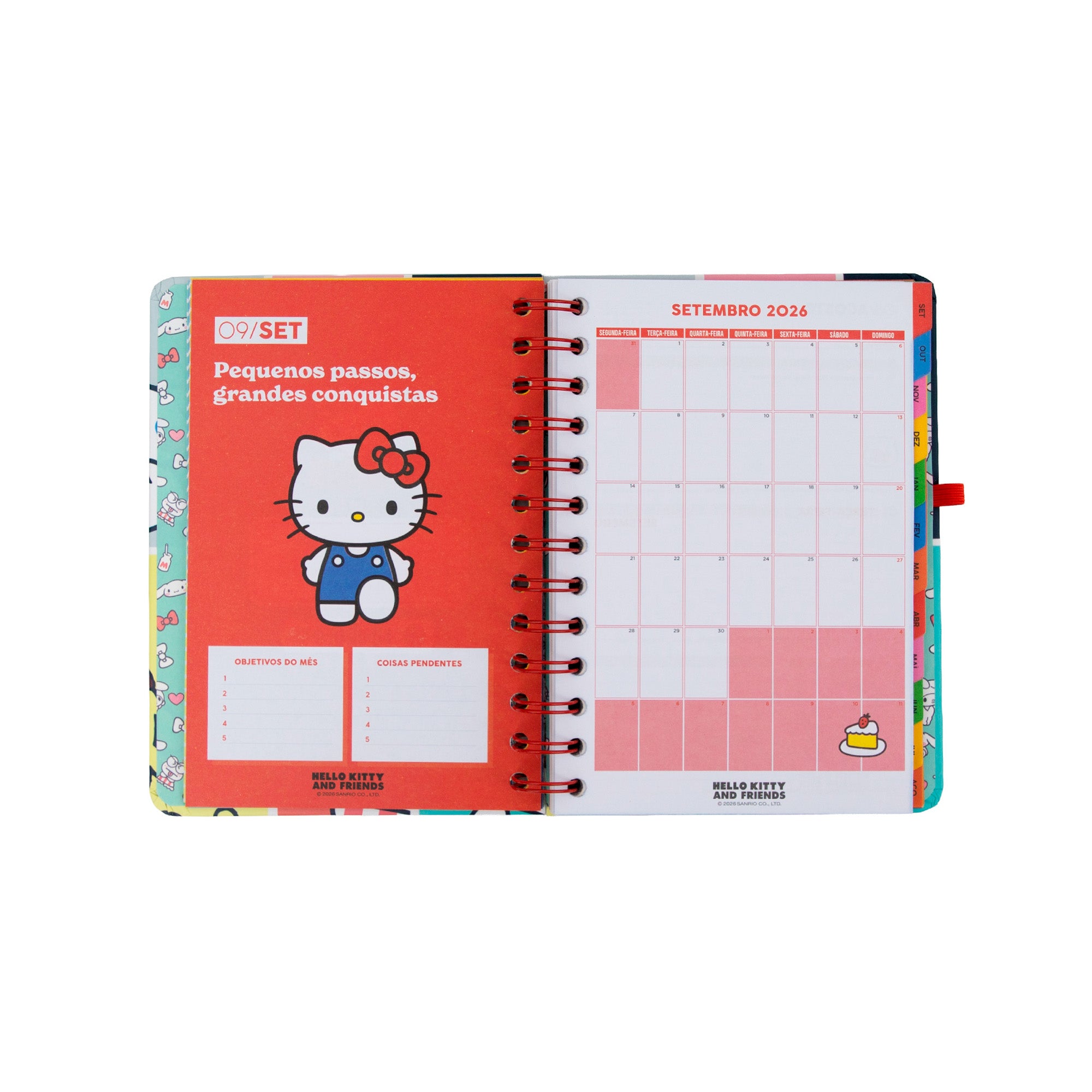 Agenda 2026-27 pequena Hello Kitty&Friends Semanal + 3 Bo-Bo - Somos a melhor equipa