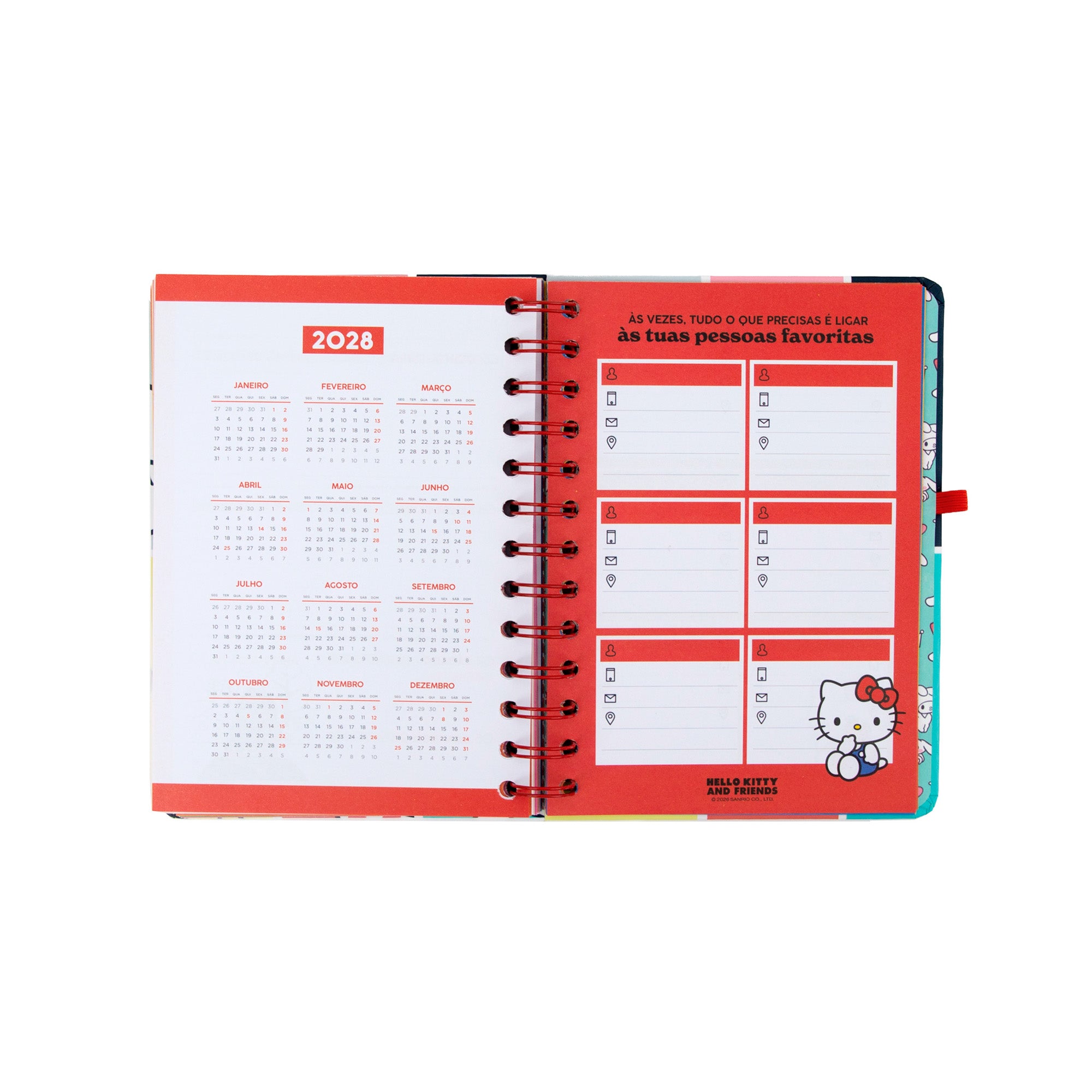 Agenda 2026-27 pequena Hello Kitty&Friends Semanal + 3 Bo-Bo - Somos a melhor equipa