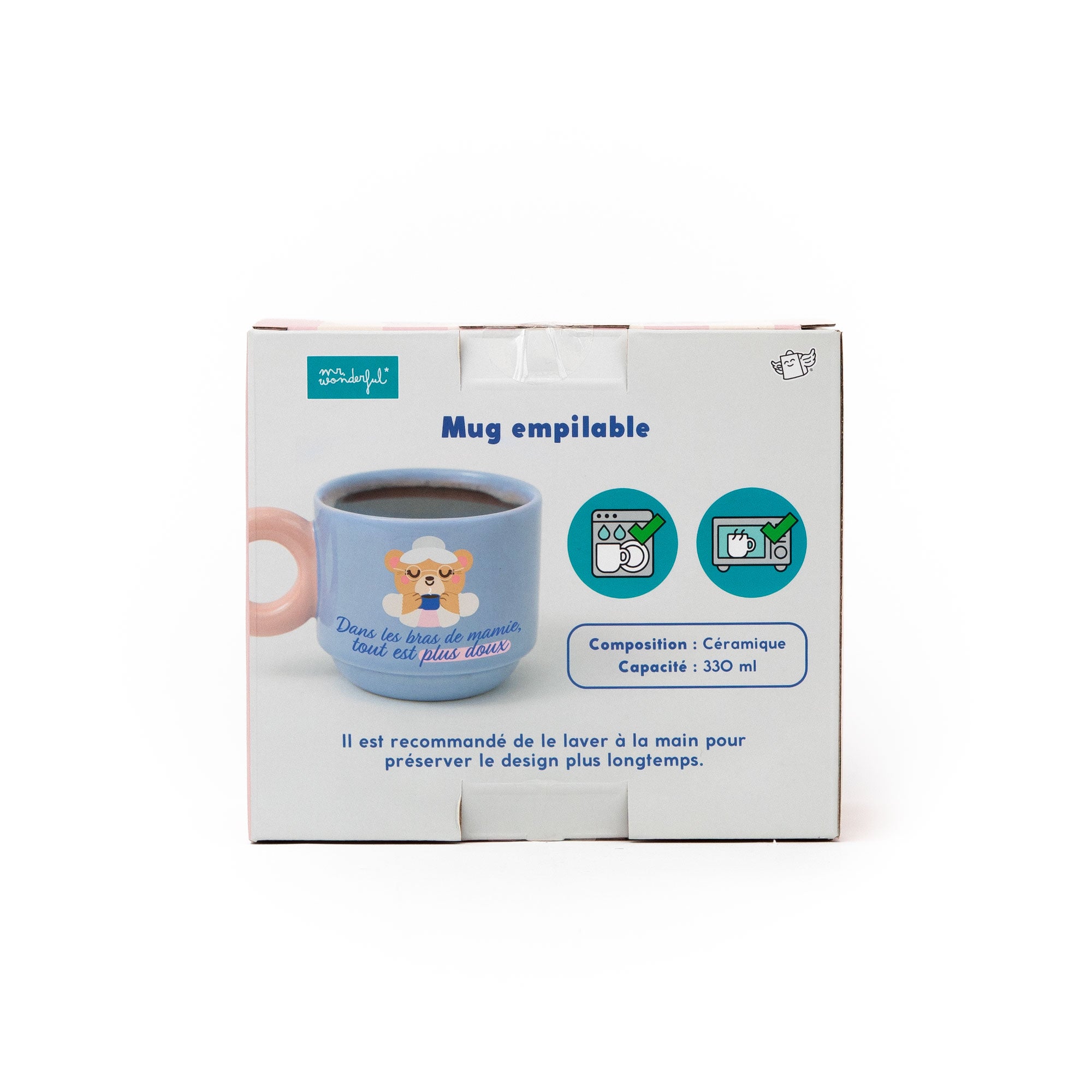 Mug empilable - Dans les bras de mamie, tout est plus doux