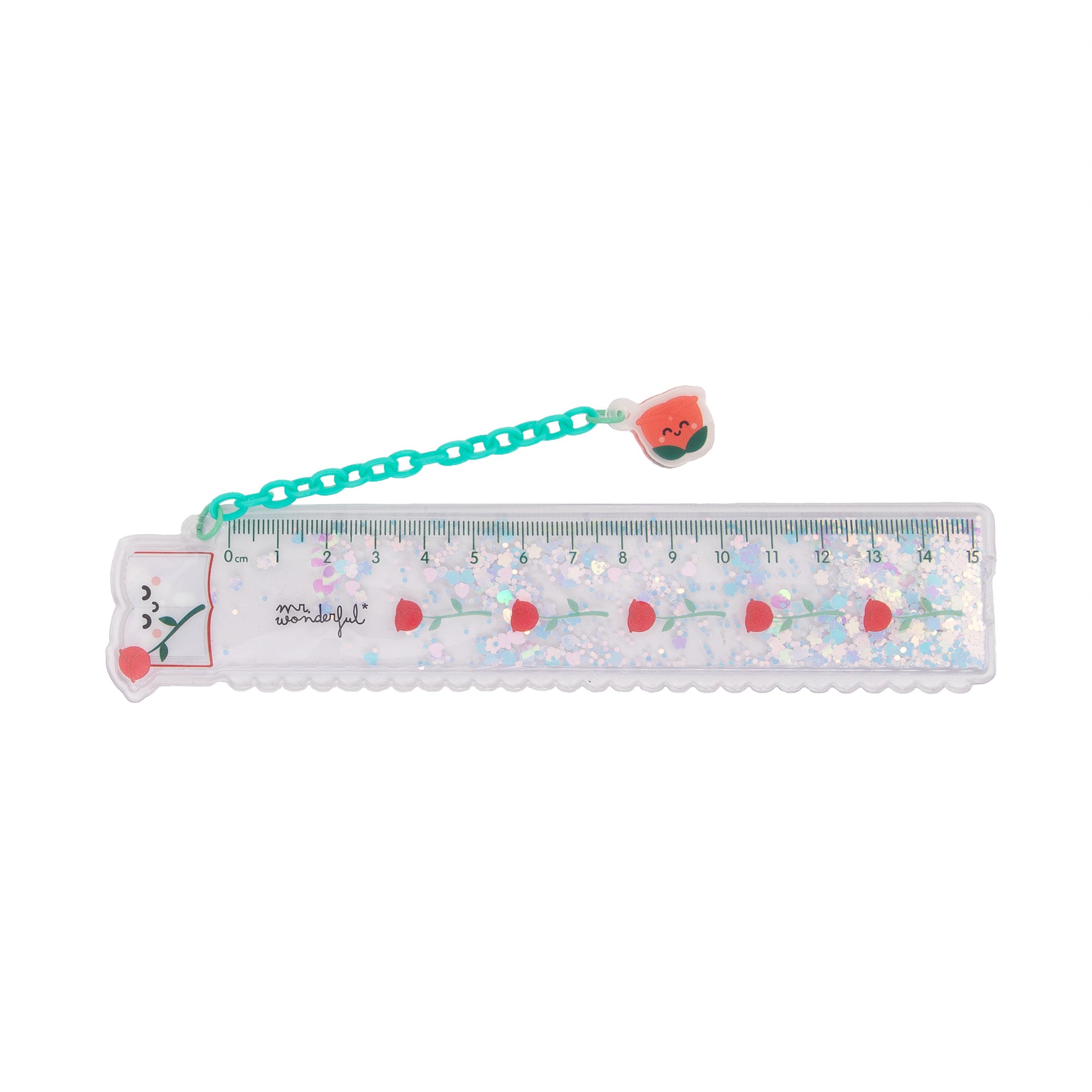 Regla marcapáginas  – Libro y rosa