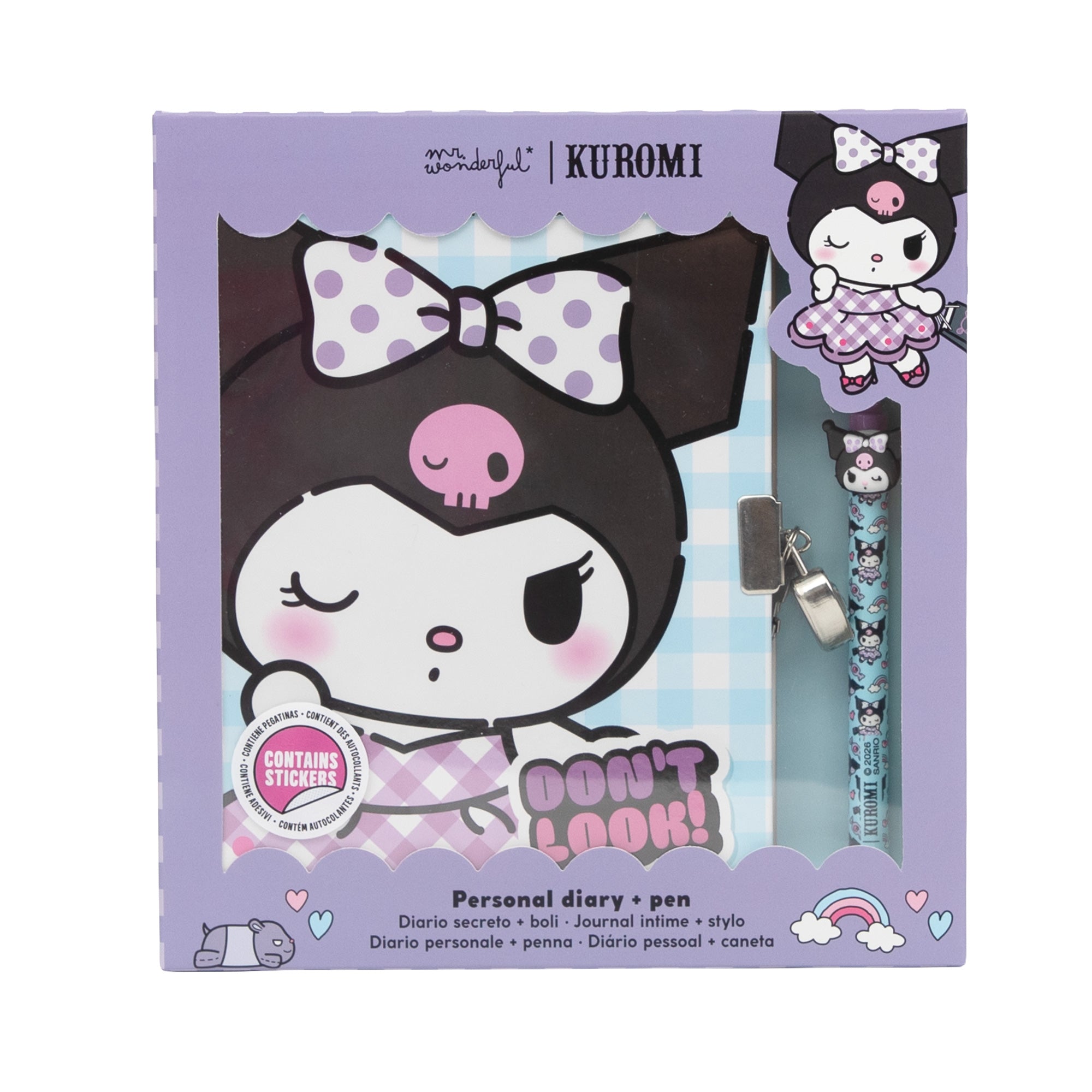 Secret Diary + Kuromi Erasable Pen - Don't Look!