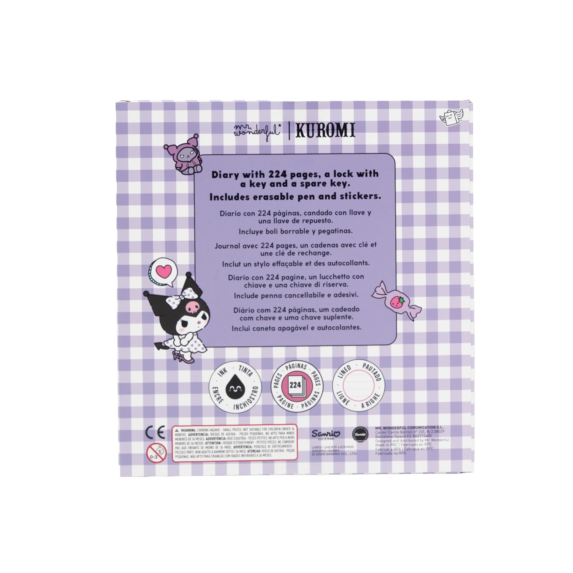 Secret Diary + Kuromi Erasable Pen - Don't Look!
