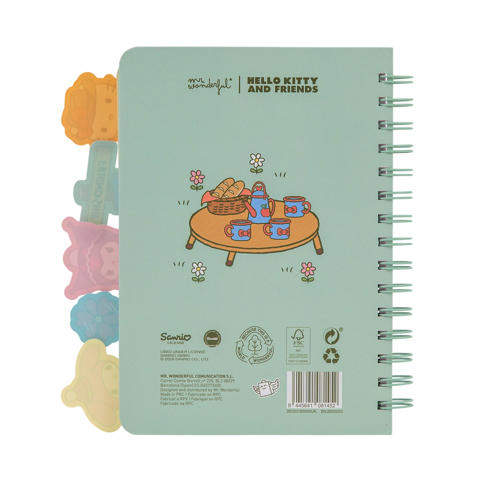 Carnet A5 avec intercalaires Hello Kitty & Friends - Camping