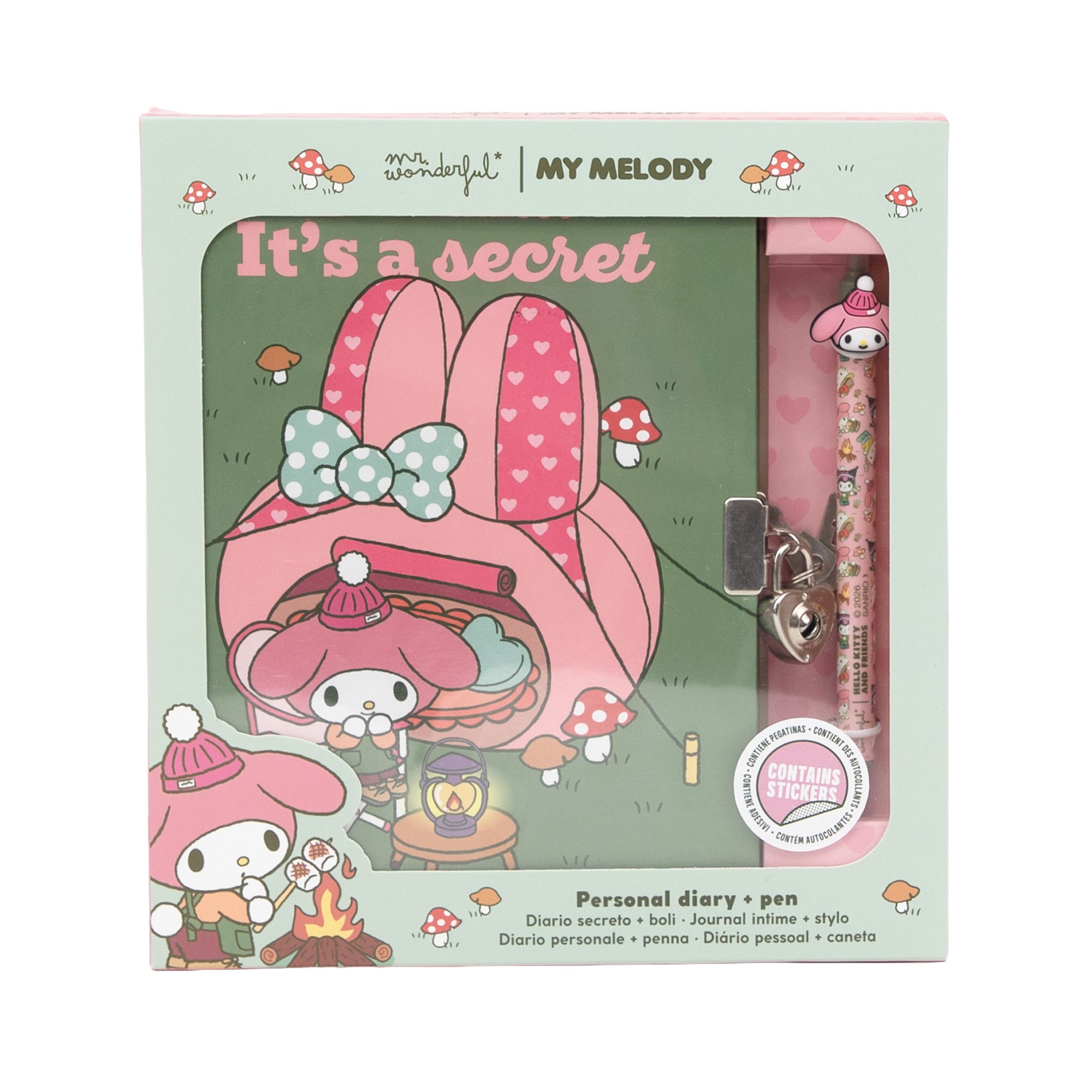 Diario secreto + Boli borrable My Melody - Shhh... It's a secret