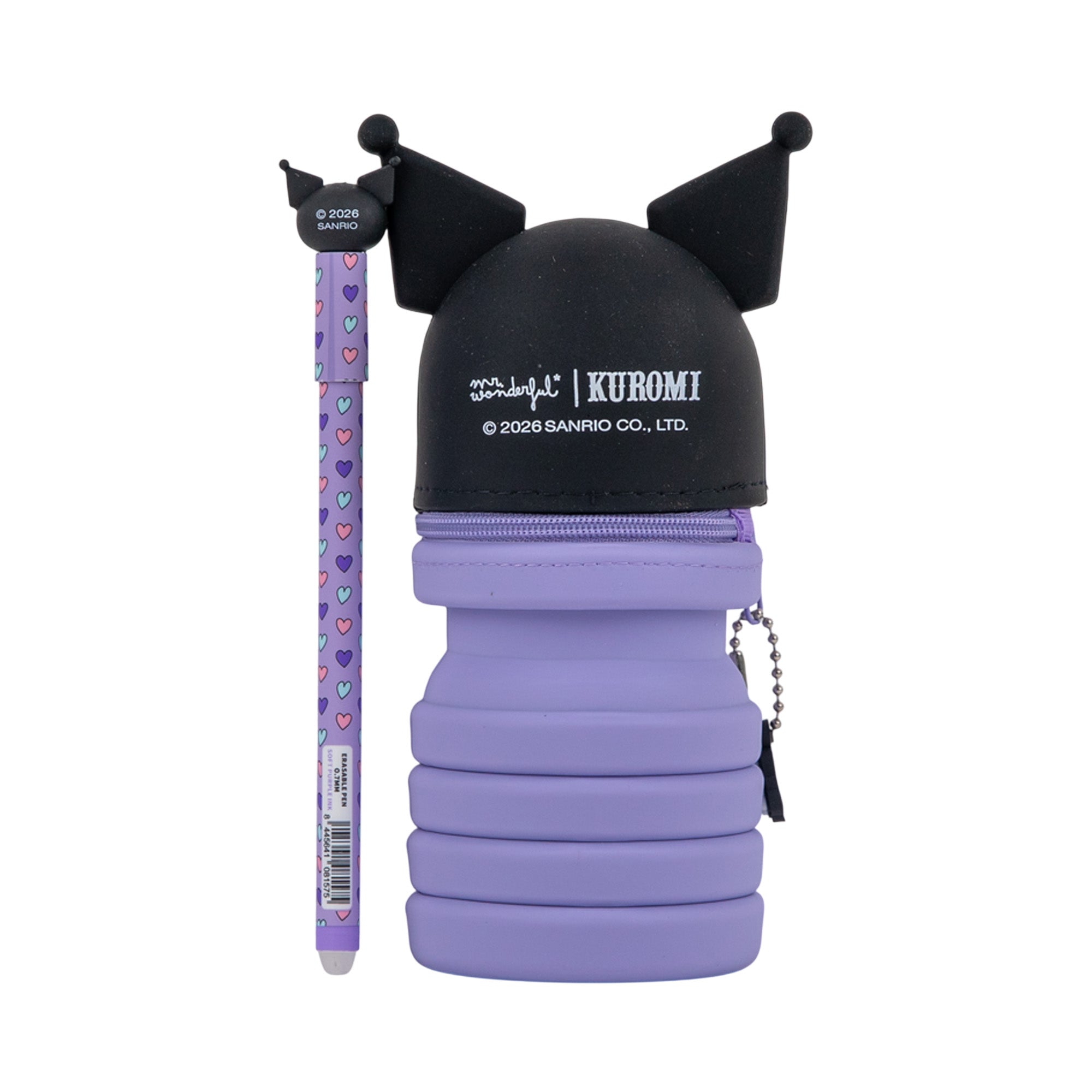 Estojo de silicone extensível + caneta apagável Bo-Bo - Kuromi