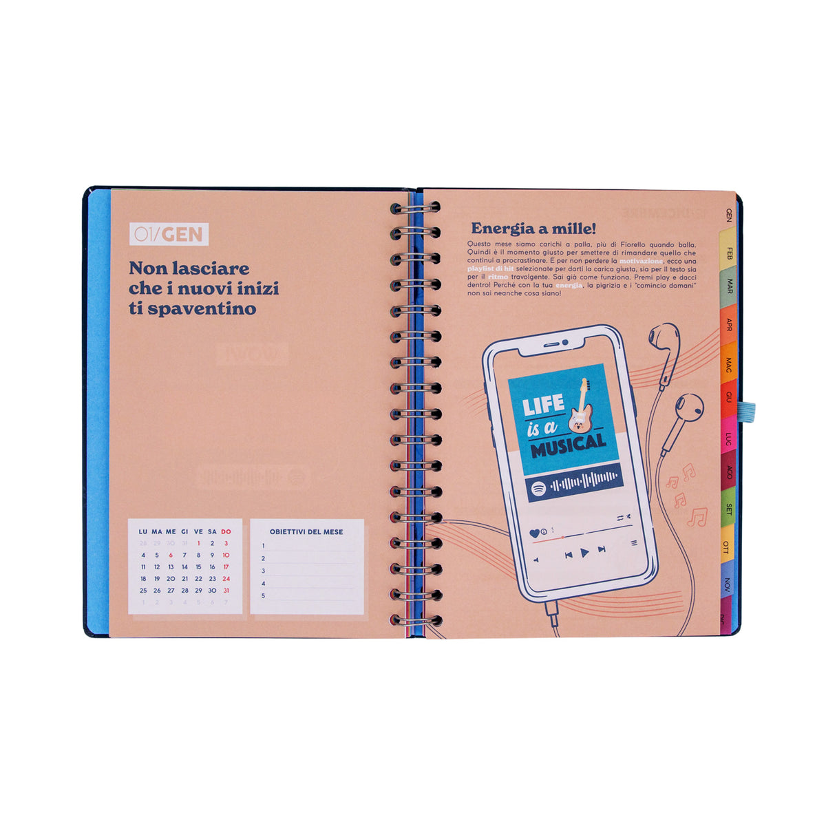 Agenda settimanale 2027 con divisori Mr. Wonderful