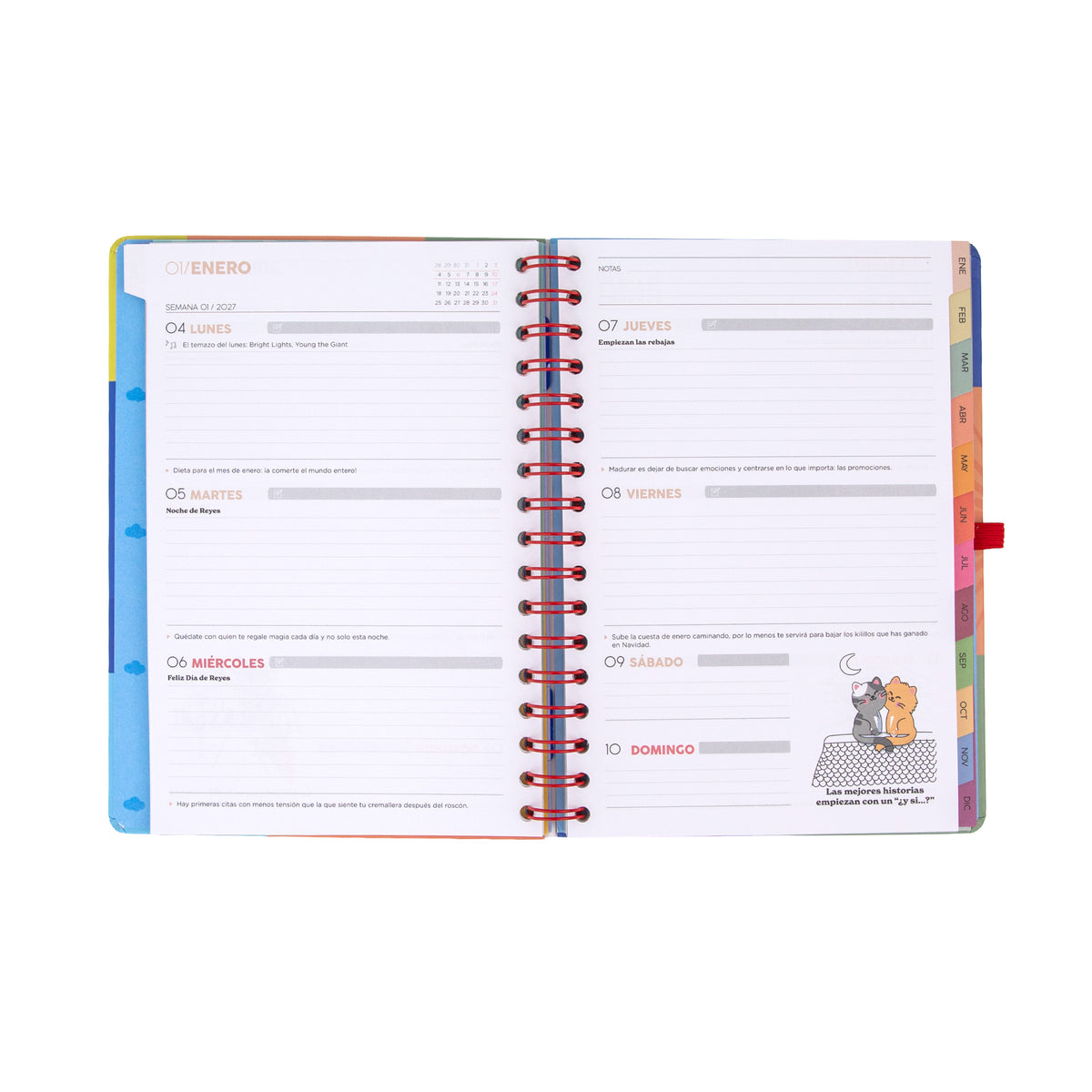 Agenda Mr. Wonderful 2027 con tablas de ahorro