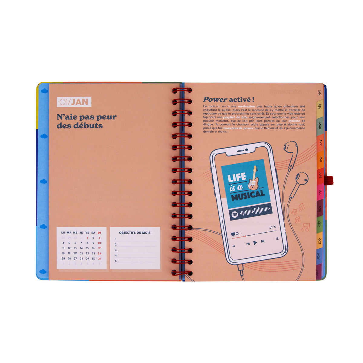 Agenda hebdomadaire 2027 avec intercalaires Mr. Wonderful