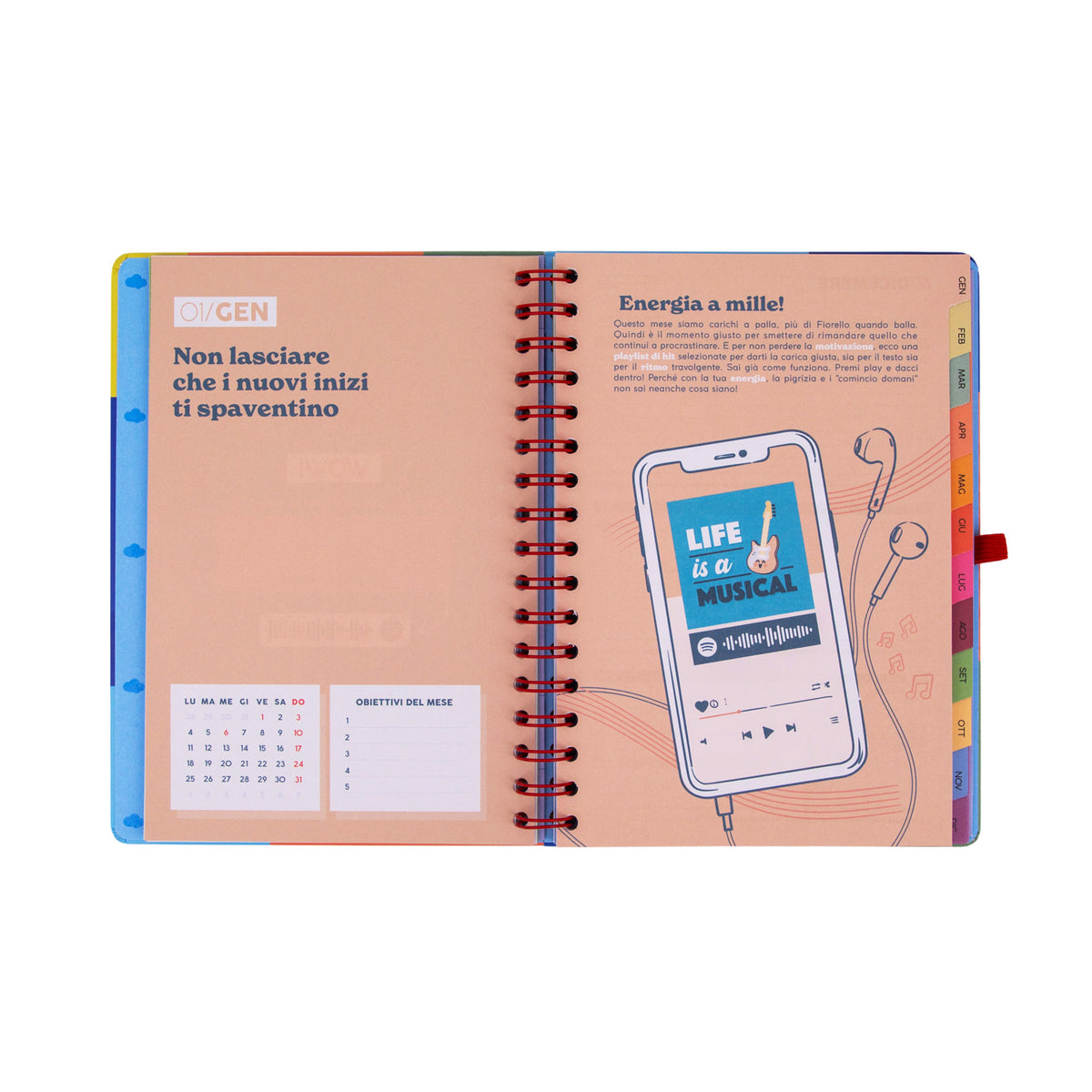 Agenda settimanale 2027 con divisori Mr. Wonderful