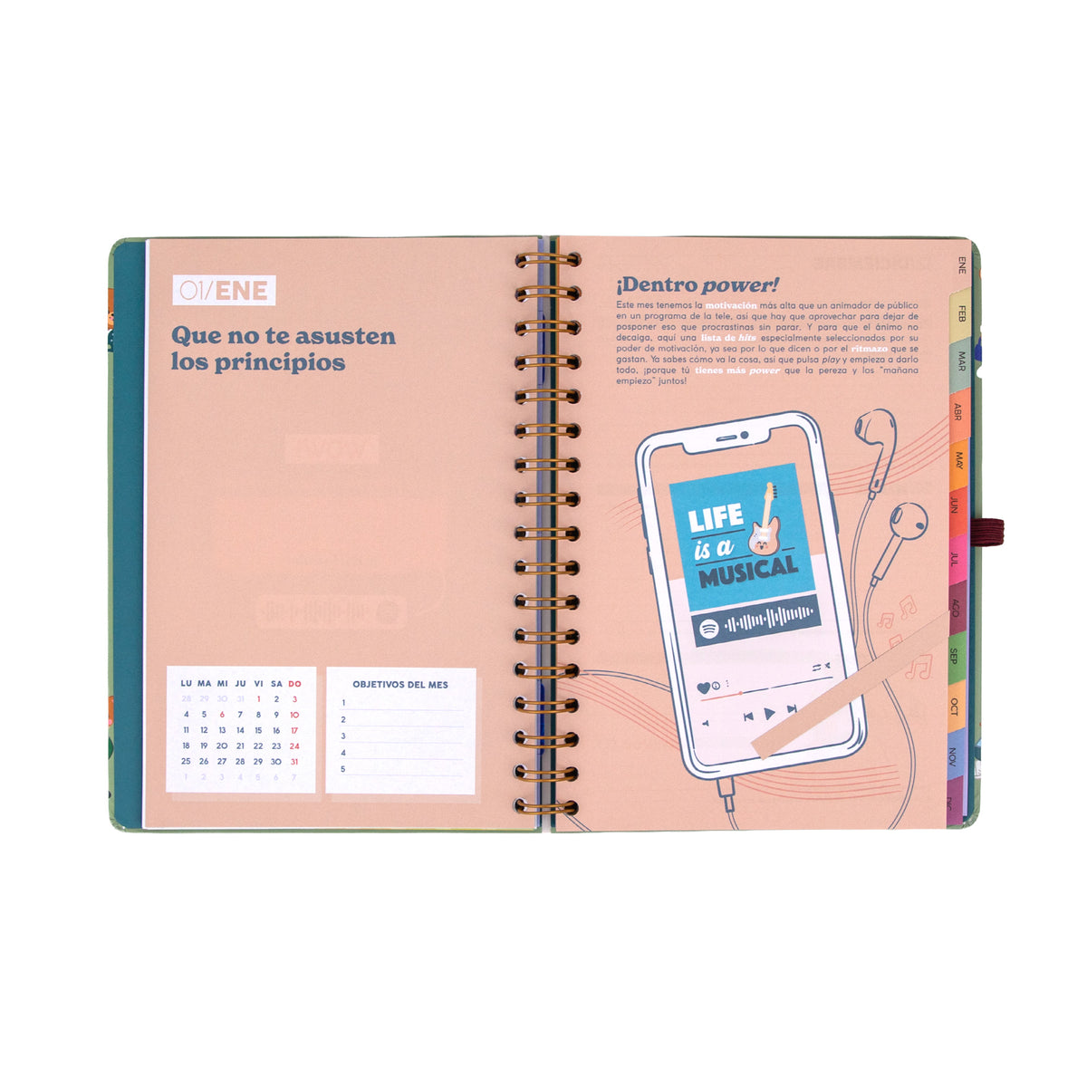 Agenda semanal 2027 con separadores Mr. Wonderful