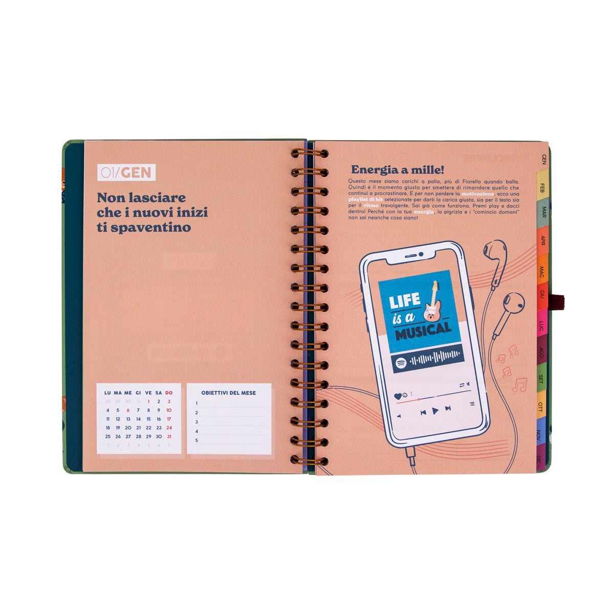 Agenda giornaliera 2027 con adesivi Mr. Wonderful