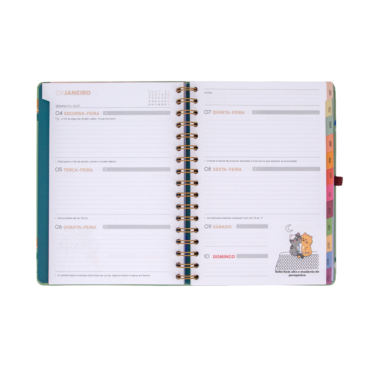 Agenda 2027 com separadores mensais Mr. Wonderful
