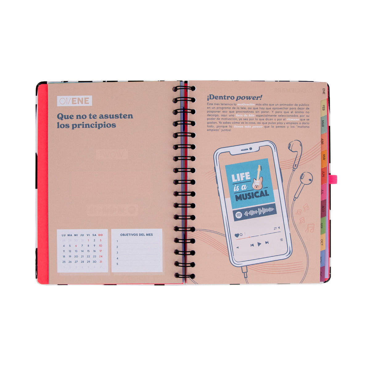 Agenda semanal 2027 con separadores Mr. Wonderful