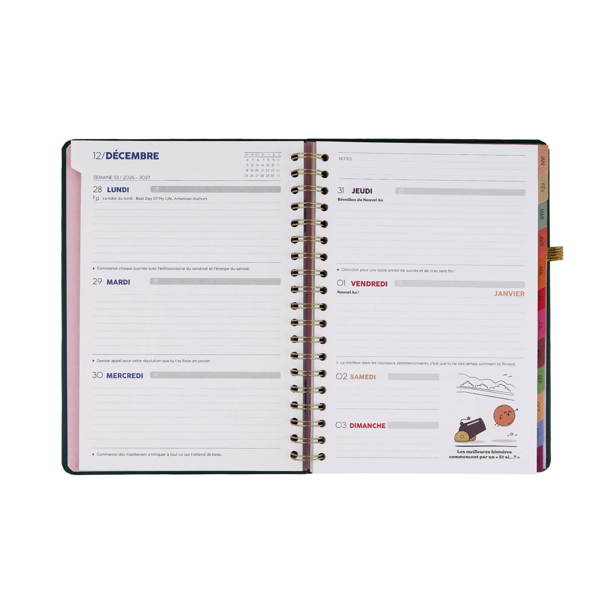 Agenda hebdomadaire grand format 2027 | Mr. Wonderful 