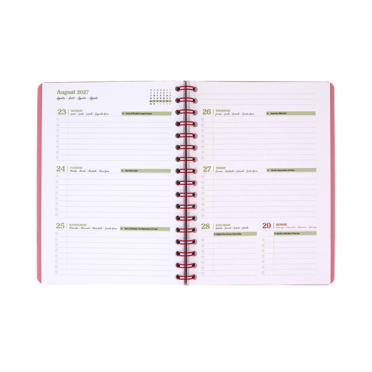 Multilingual weekly planner 2027 Mr. Wonderful - Oh La la