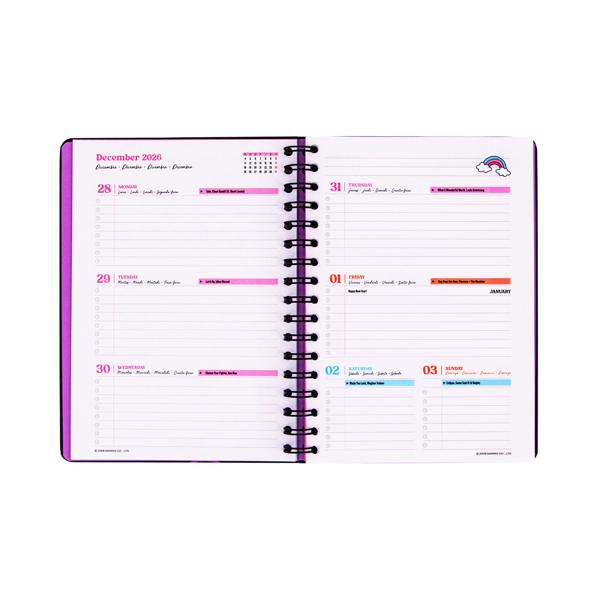 Agenda semanal 2027 edición Kuromi | Mr. Wonderful 