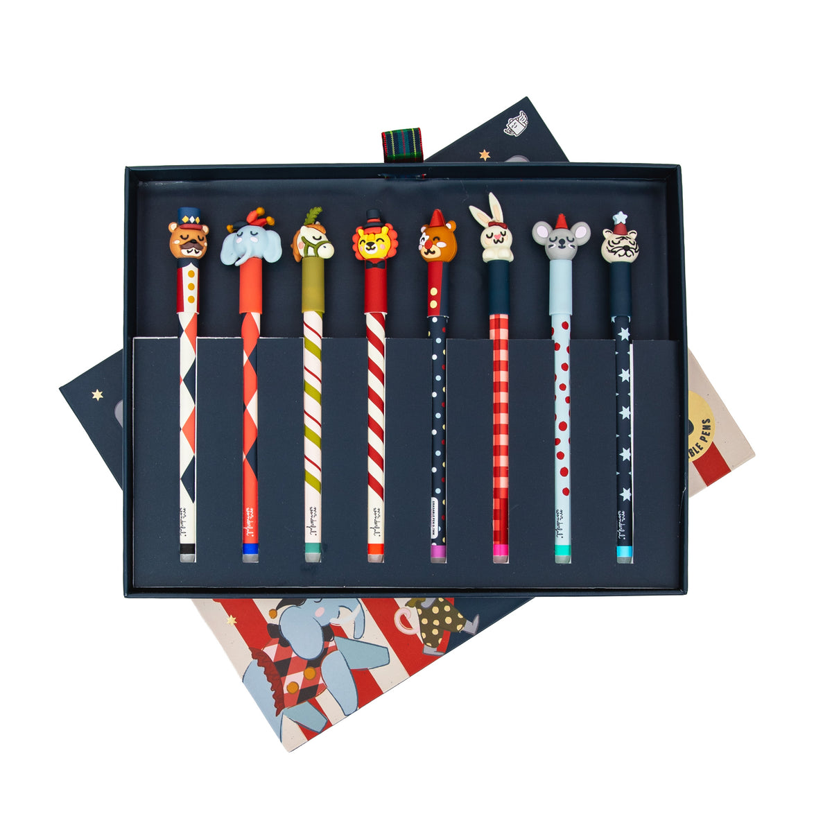 Set 8 Boli borrable BO-BO tinta azul grosor 0,7mm regalo original de Mr. Wonderful 
