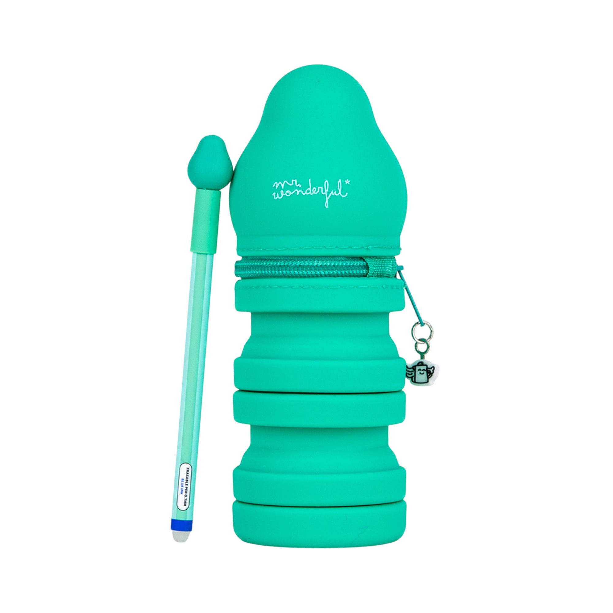 Extendable Silicone Pencil Case + Bo-Bo Erasable Pen - Avocado