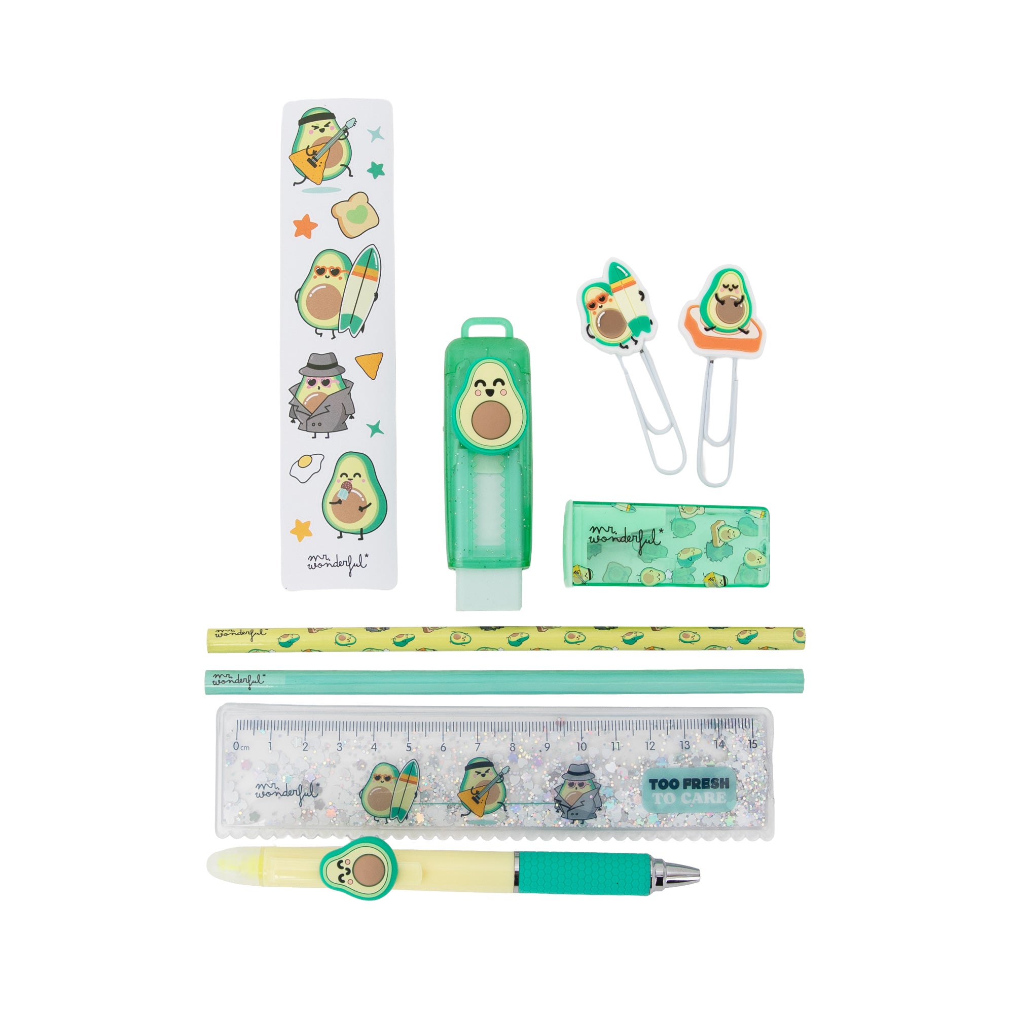 Writing Set with Charm - Avocado