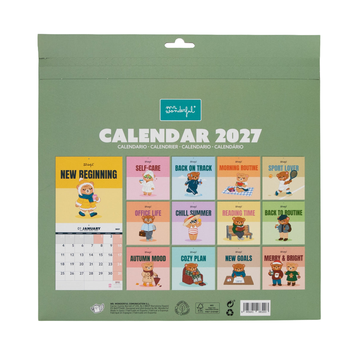 Calendario póster 2027 Mr. Wonderful