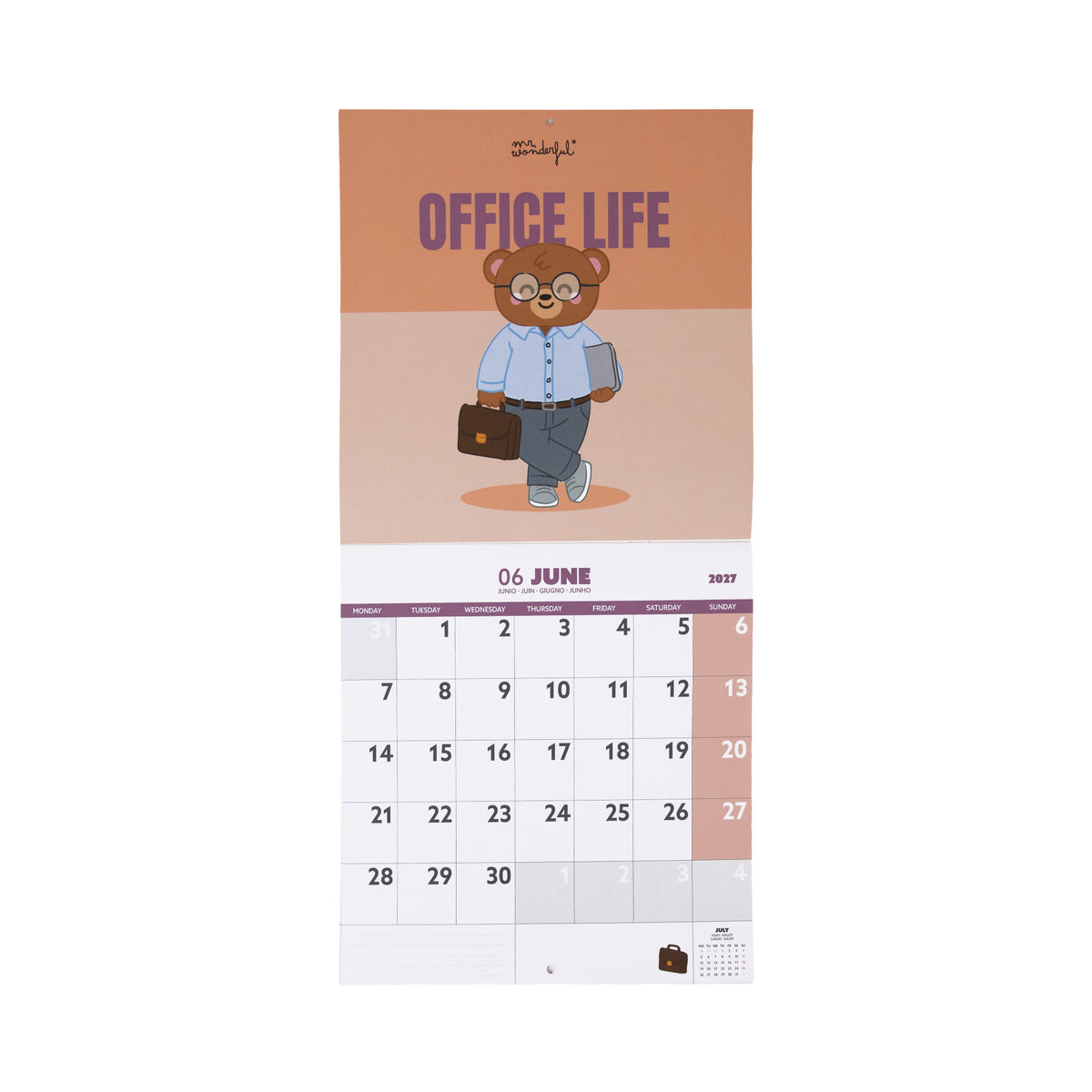 Calendario 2027 en formato póster Mr. Wonderful