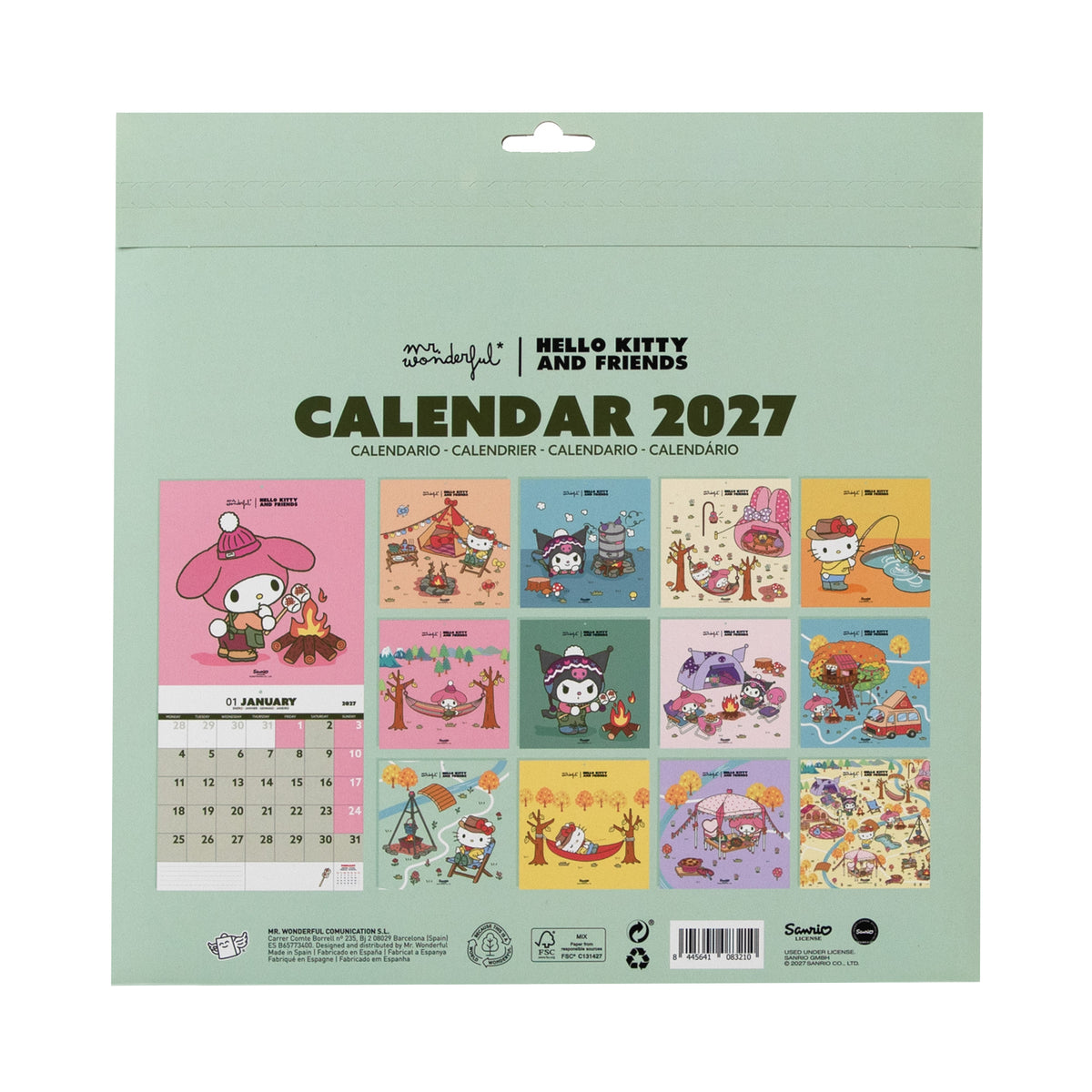 Calendario póster de pared 2027 Mr. Wonderful