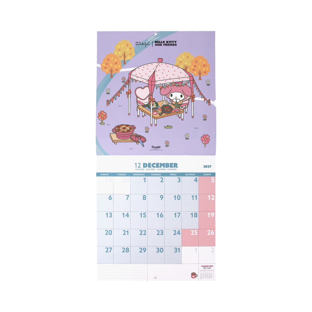 Calendario de pared Hello Kitty and Friends Mr. Wonderful