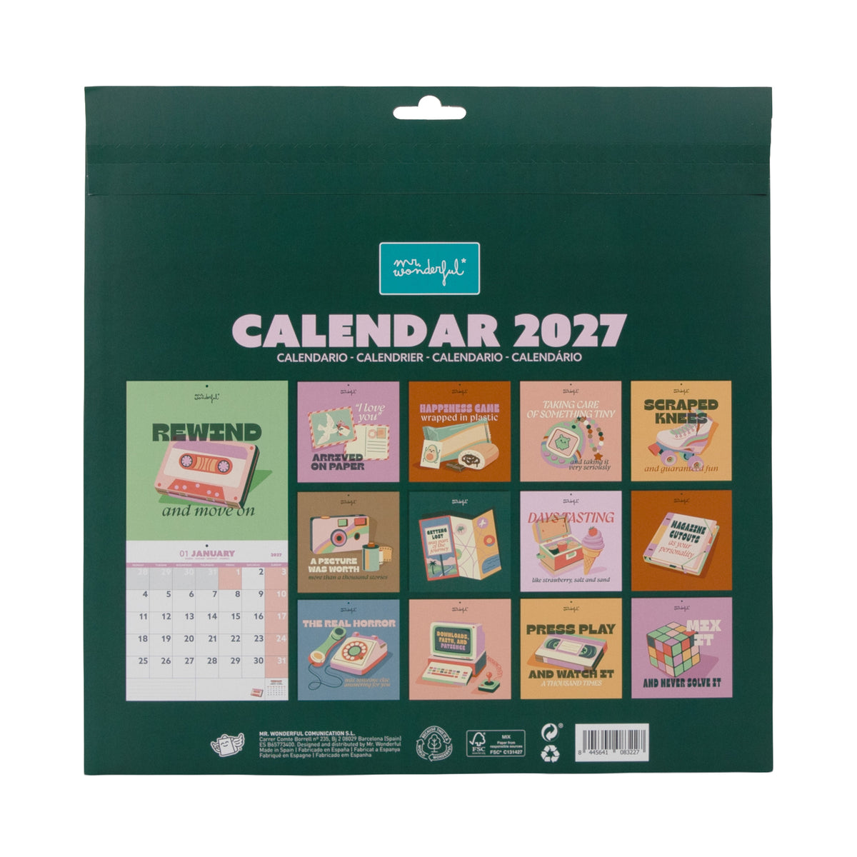 Calendario póster de pared 2027 Mr. Wonderful