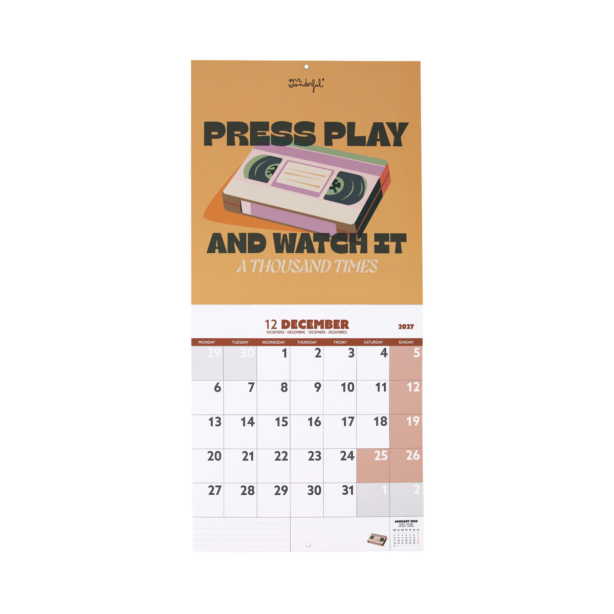 Calendario 2027 con póster vintage Mr. Wonderful