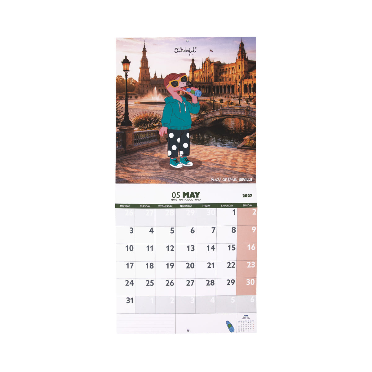 Calendario póster con ilustraciones Mr. Wonderful