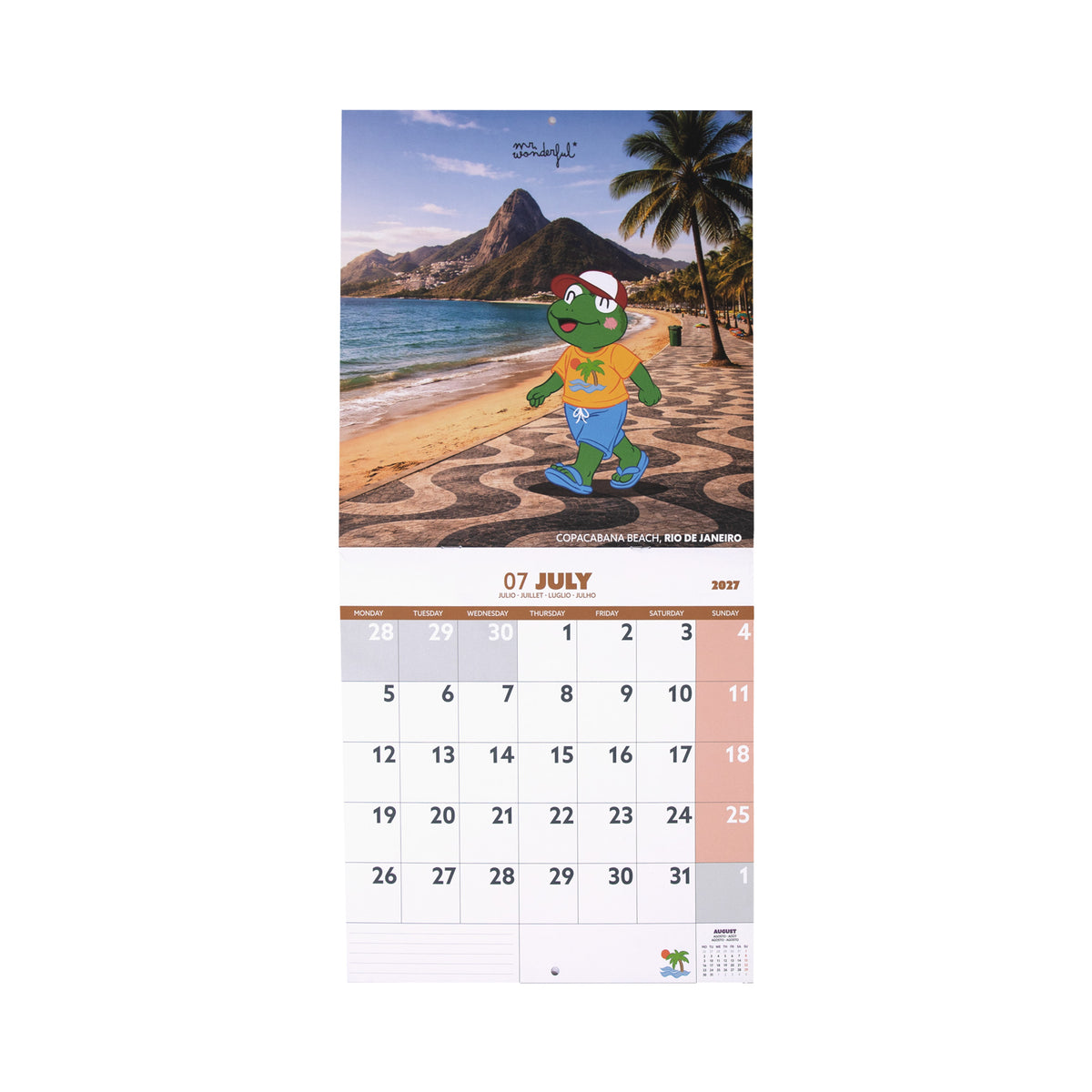 Calendario mensual de pared 2027 Mr. Wonderful
