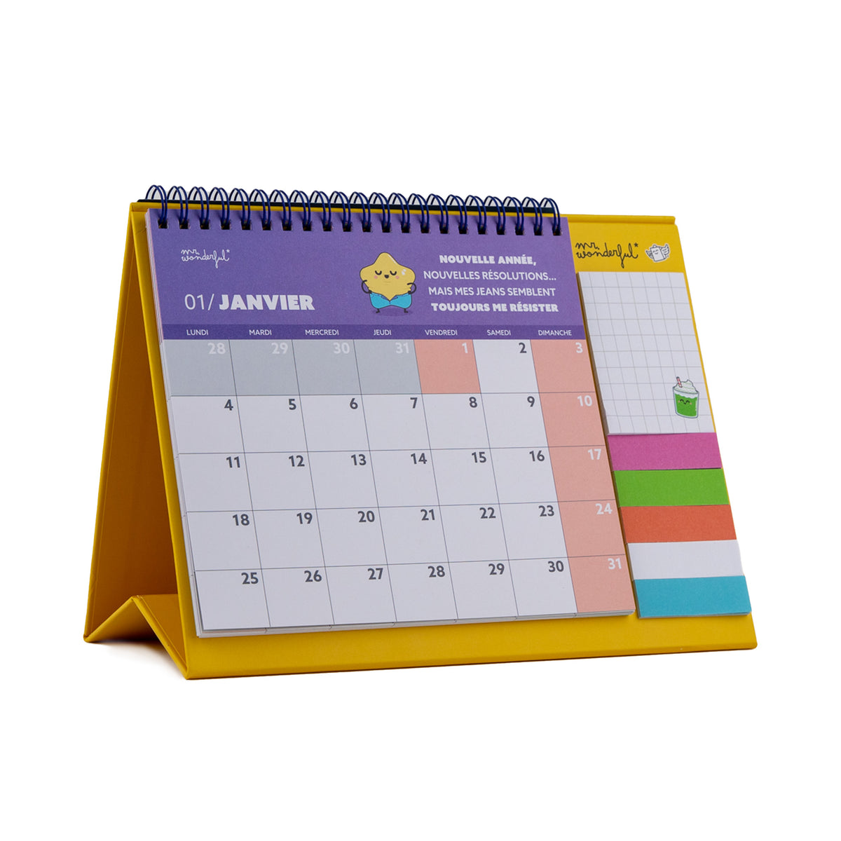Calendrier de bureau 2027 avec autocollants | Mr. Wonderful