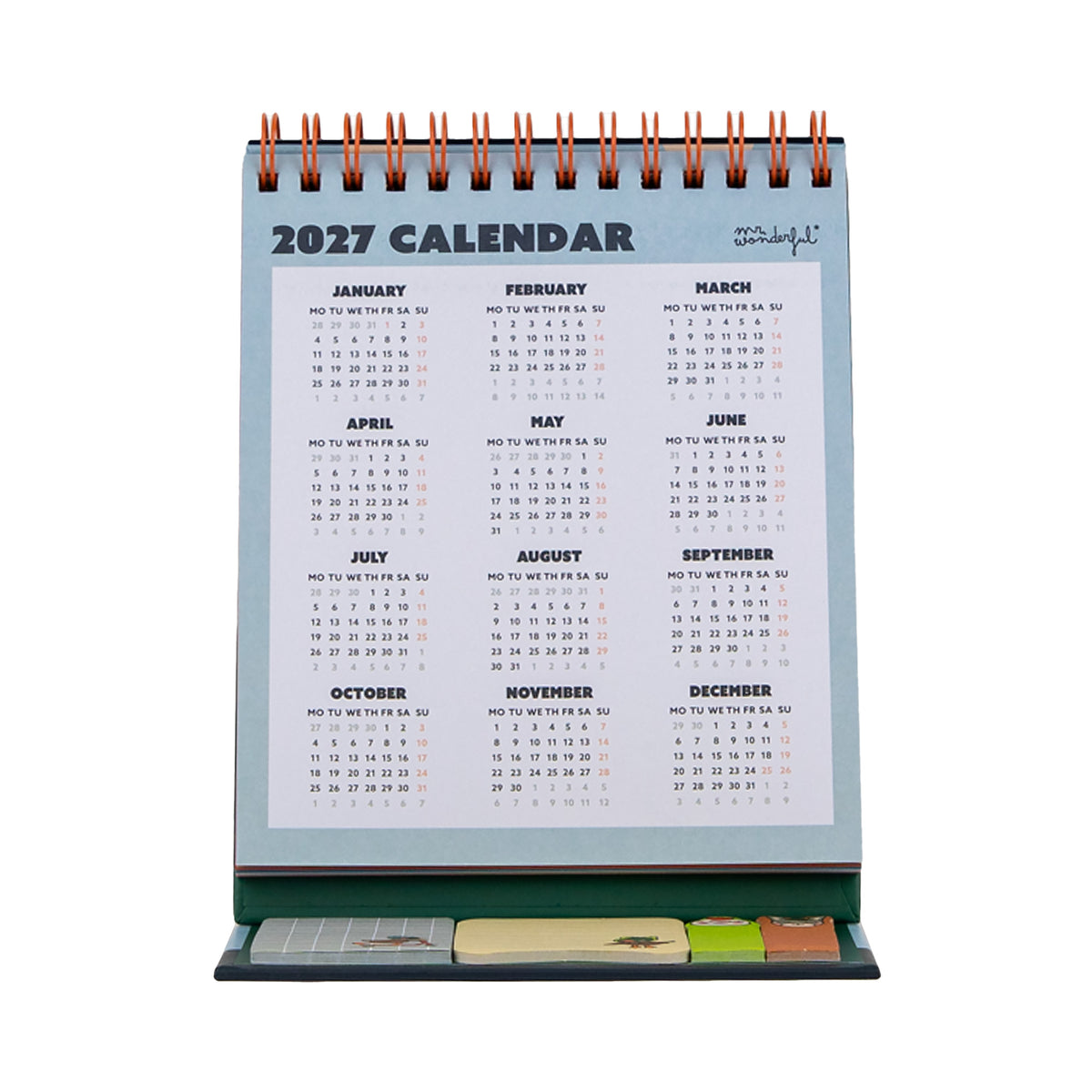 Calendario 2027 con hoja de pegatinas | Mr. Wonderful 