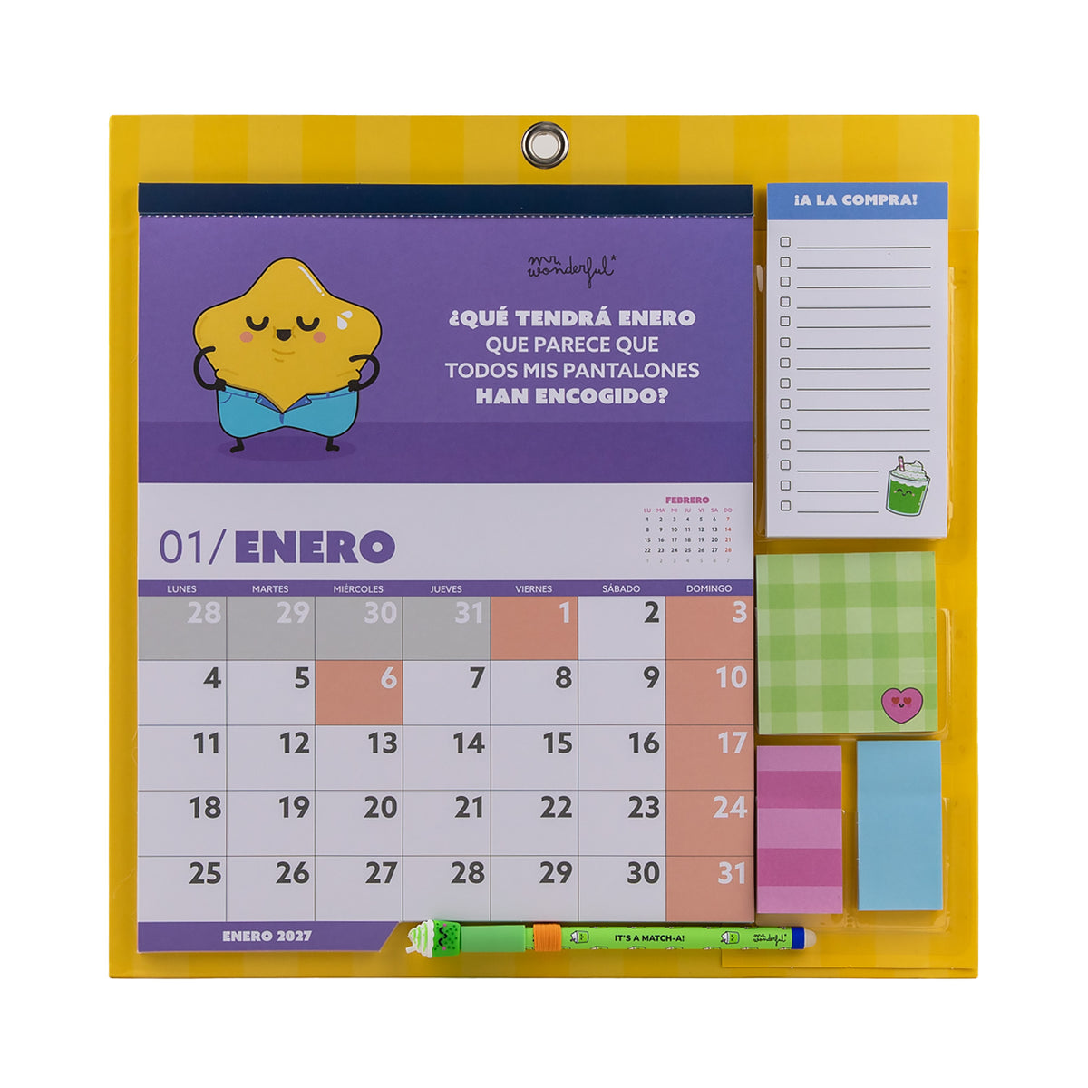 Calendario magnético para pared y nevera imantado 2027 | Mr. Wonderful