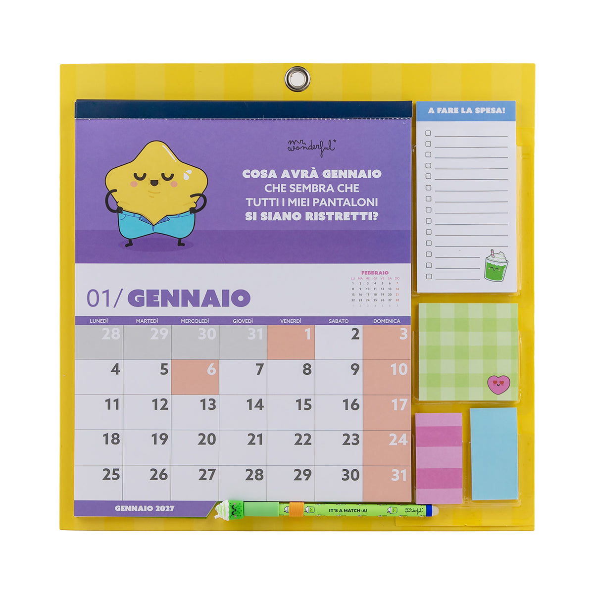 Calendario magnetico da parete 2027 Mr. Wonderful 