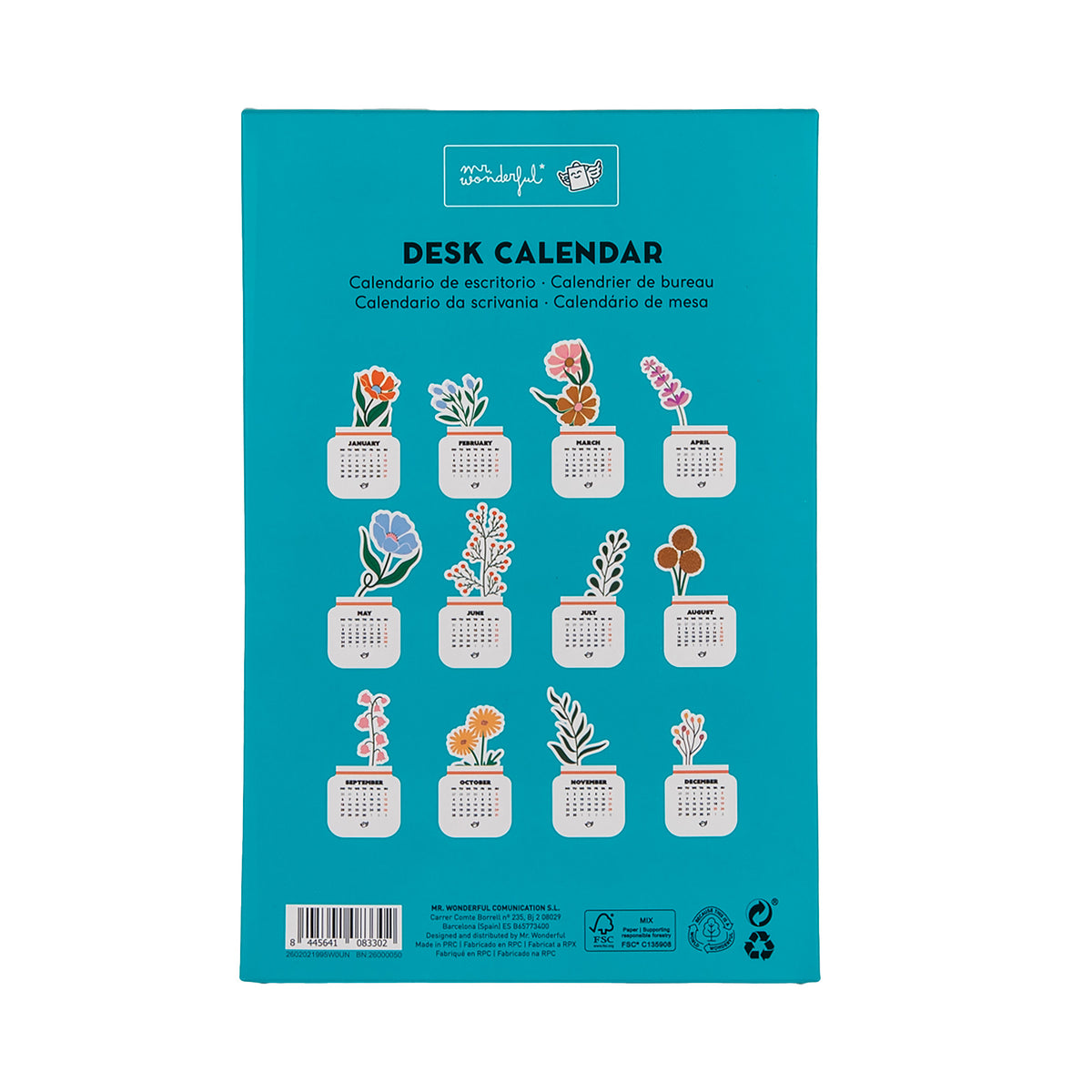 Calendario de flores para escritorio 2027