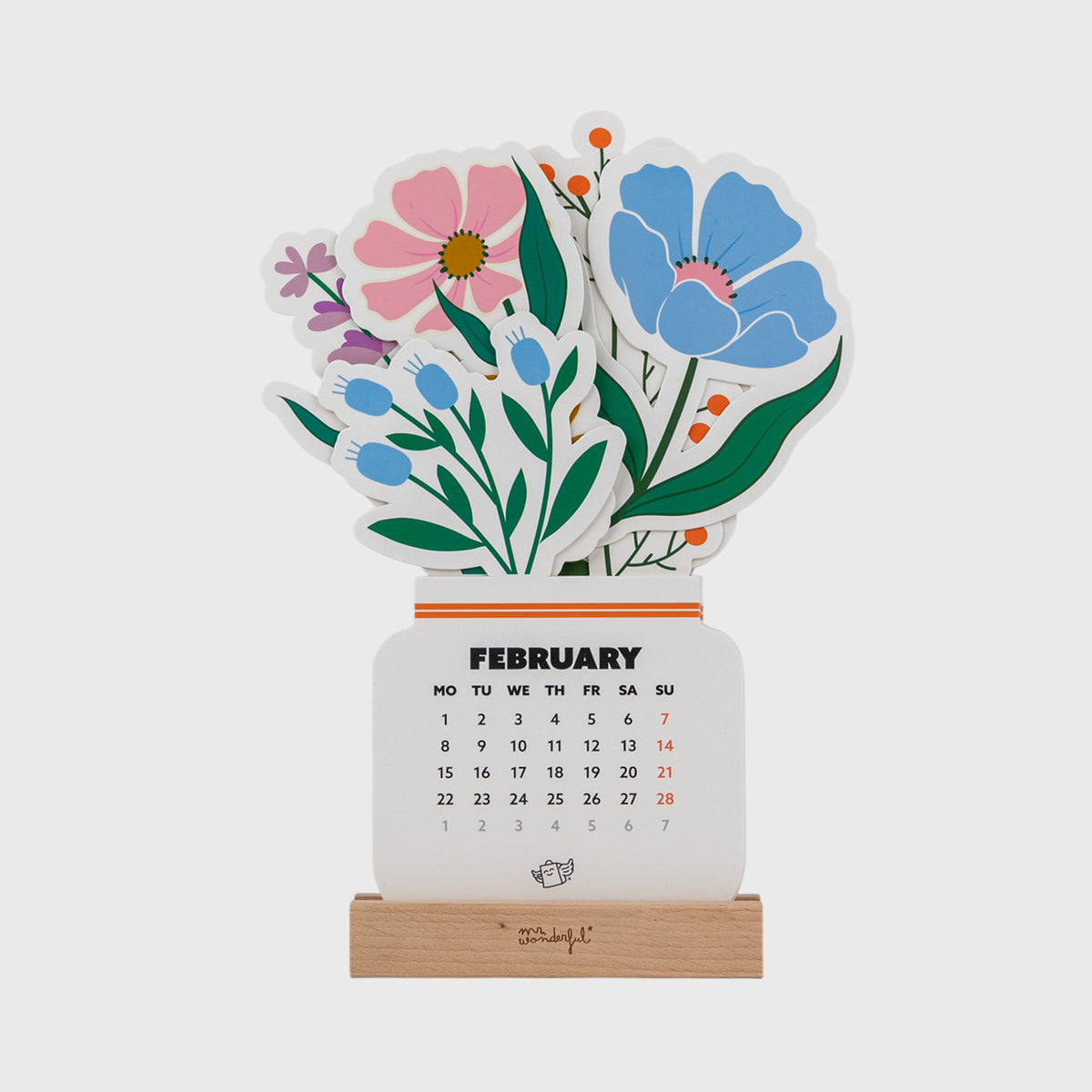Calendario de sobremesa 2027 con peana de madera | Mr. Wonderful