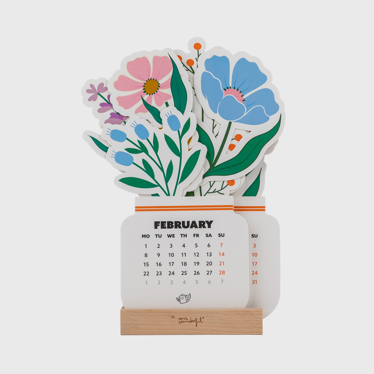 Calendario de sobremesa 2027 con diseño floral | Mr. Wonderful 