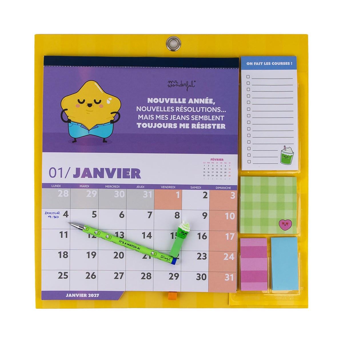 Calendrier 2027 avec autocollants et accessoires | Mr. Wonderful